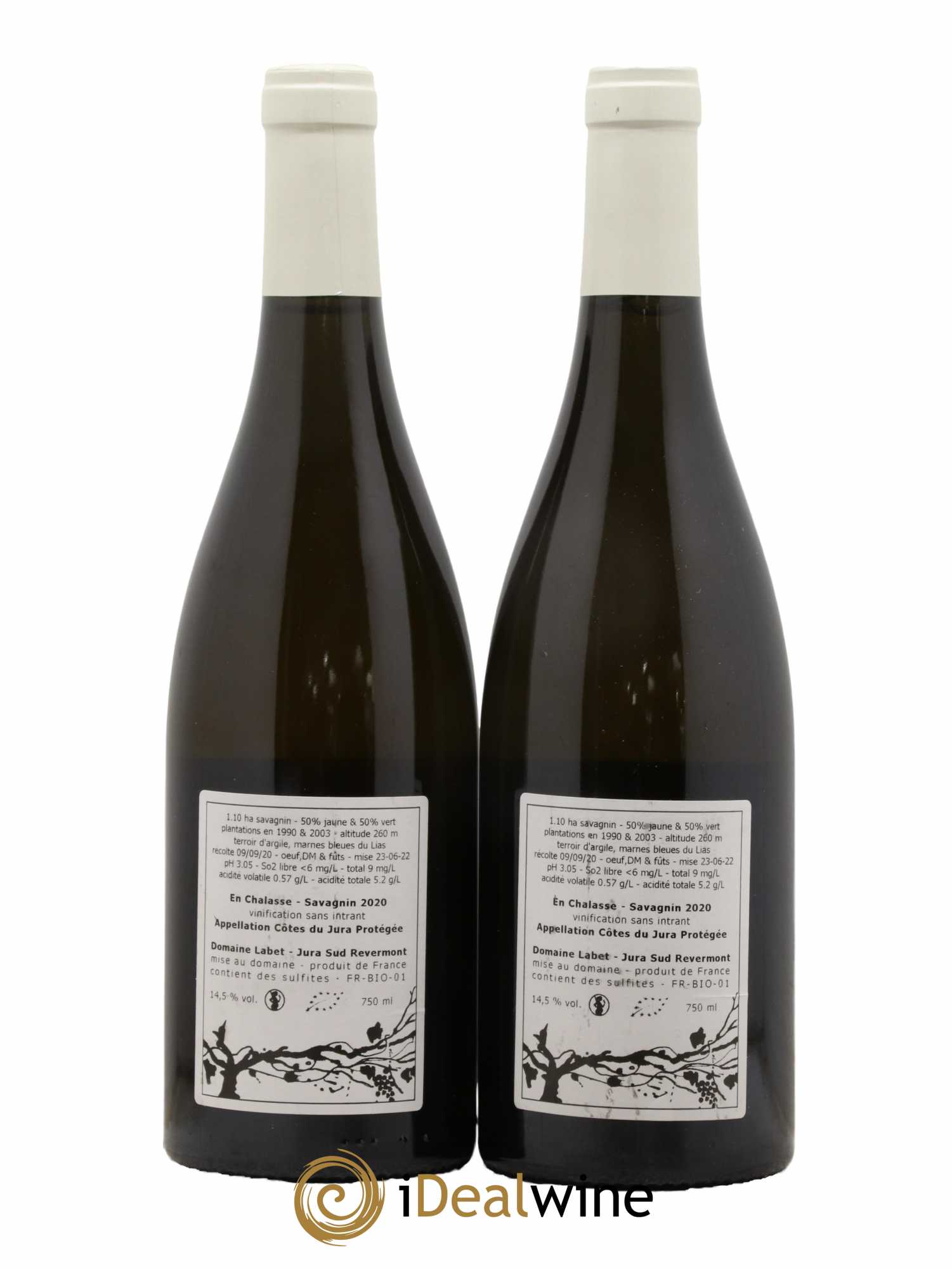 Côtes du Jura Fleur de Savagnin En Chalasse Romain - Julien  - Charline Labet 2020 - Lot de 2 bouteilles - 1