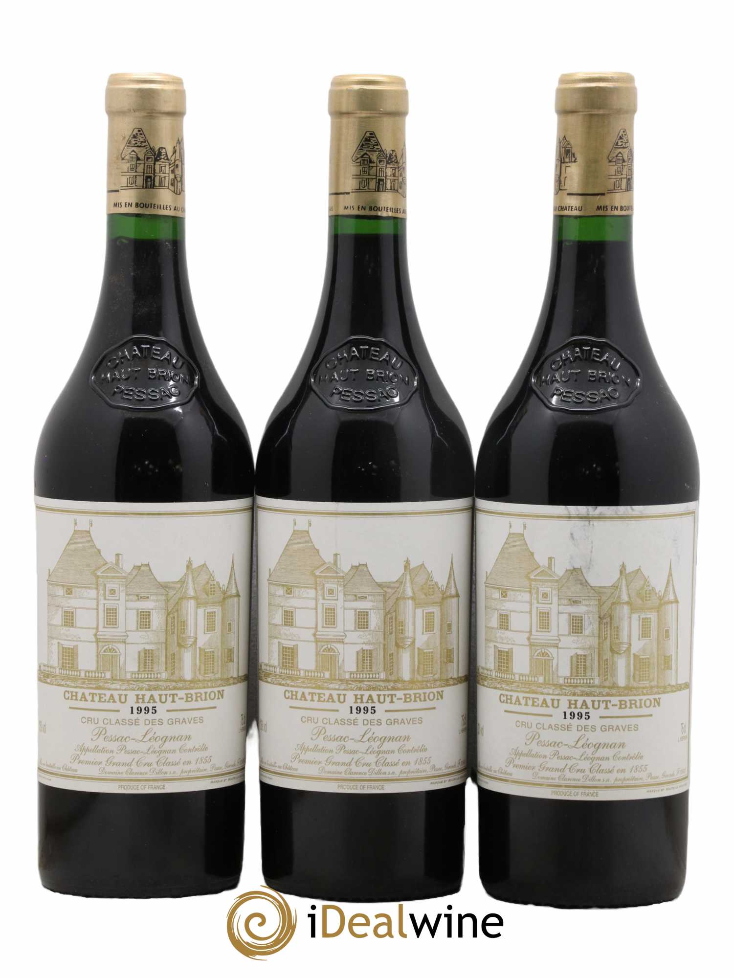 Château Haut Brion 1er Grand Cru Classé 1995 - Lot de 3 bouteilles - 0