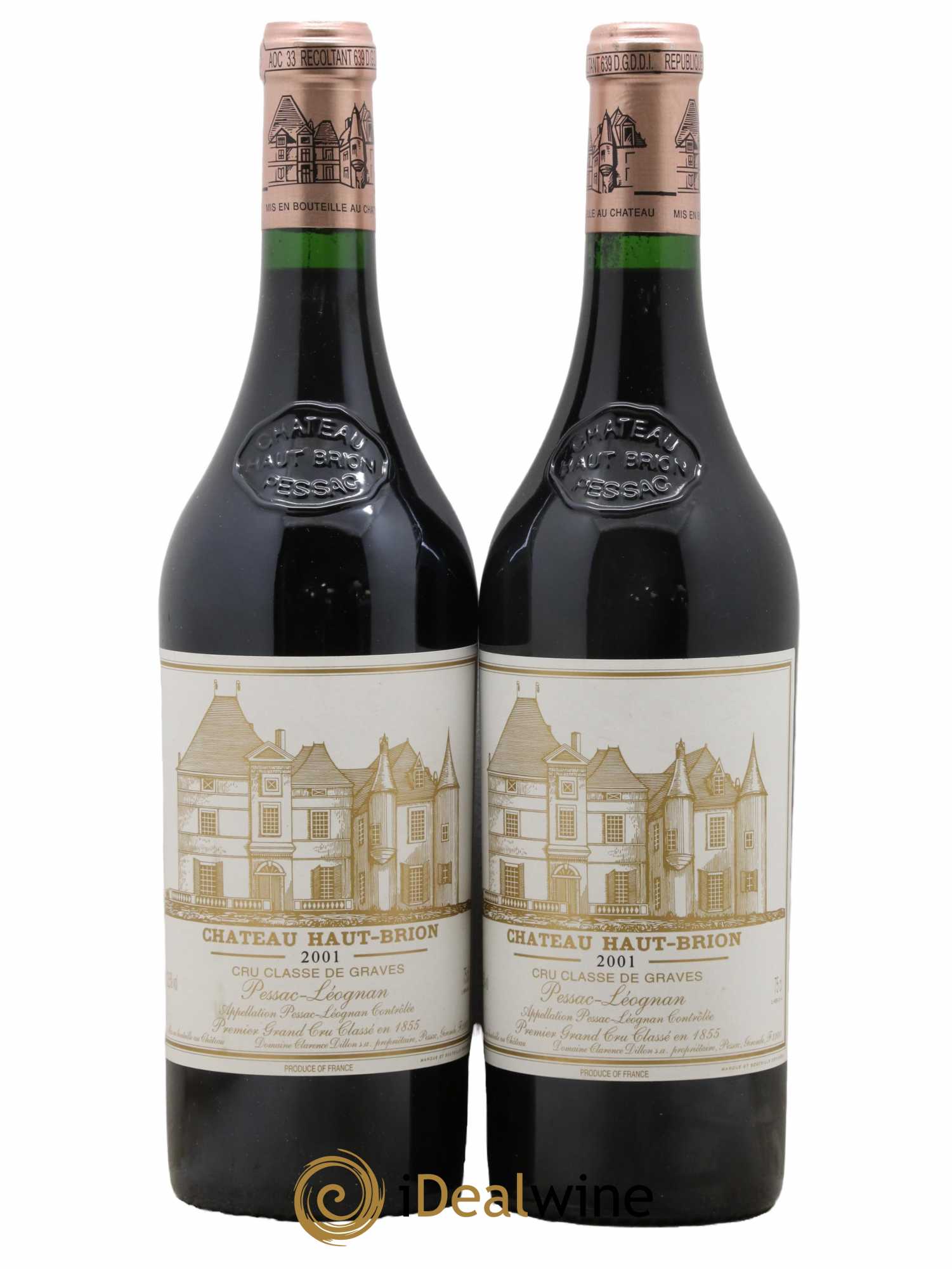 Château Haut Brion 1er Grand Cru Classé 2001 - Lot de 2 bouteilles - 0