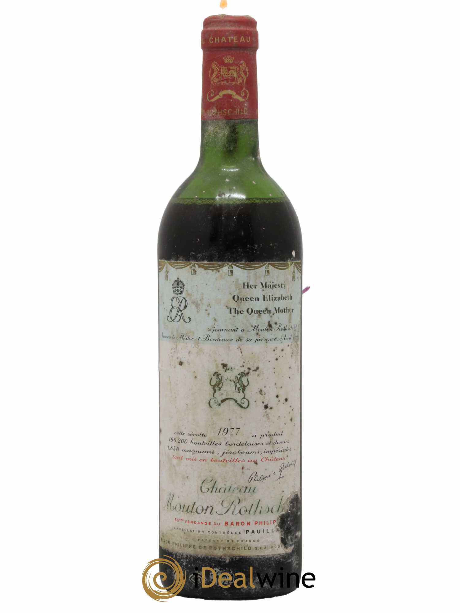 Château Mouton Rothschild 1er Grand Cru Classé 1977 - Lot de 1 bouteille - 0