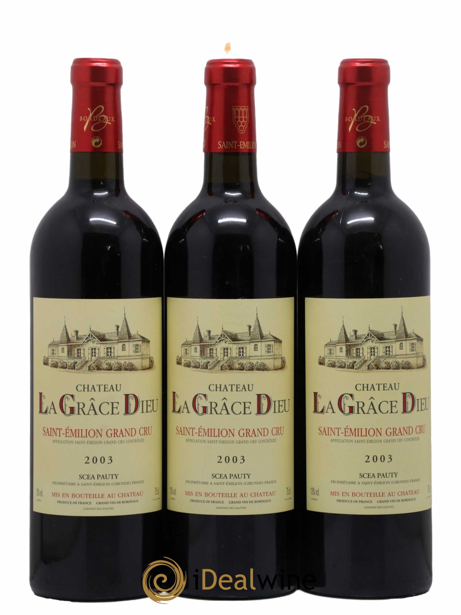 Château la Grâce Dieu 2003 - Lot de 3 bouteilles - 0
