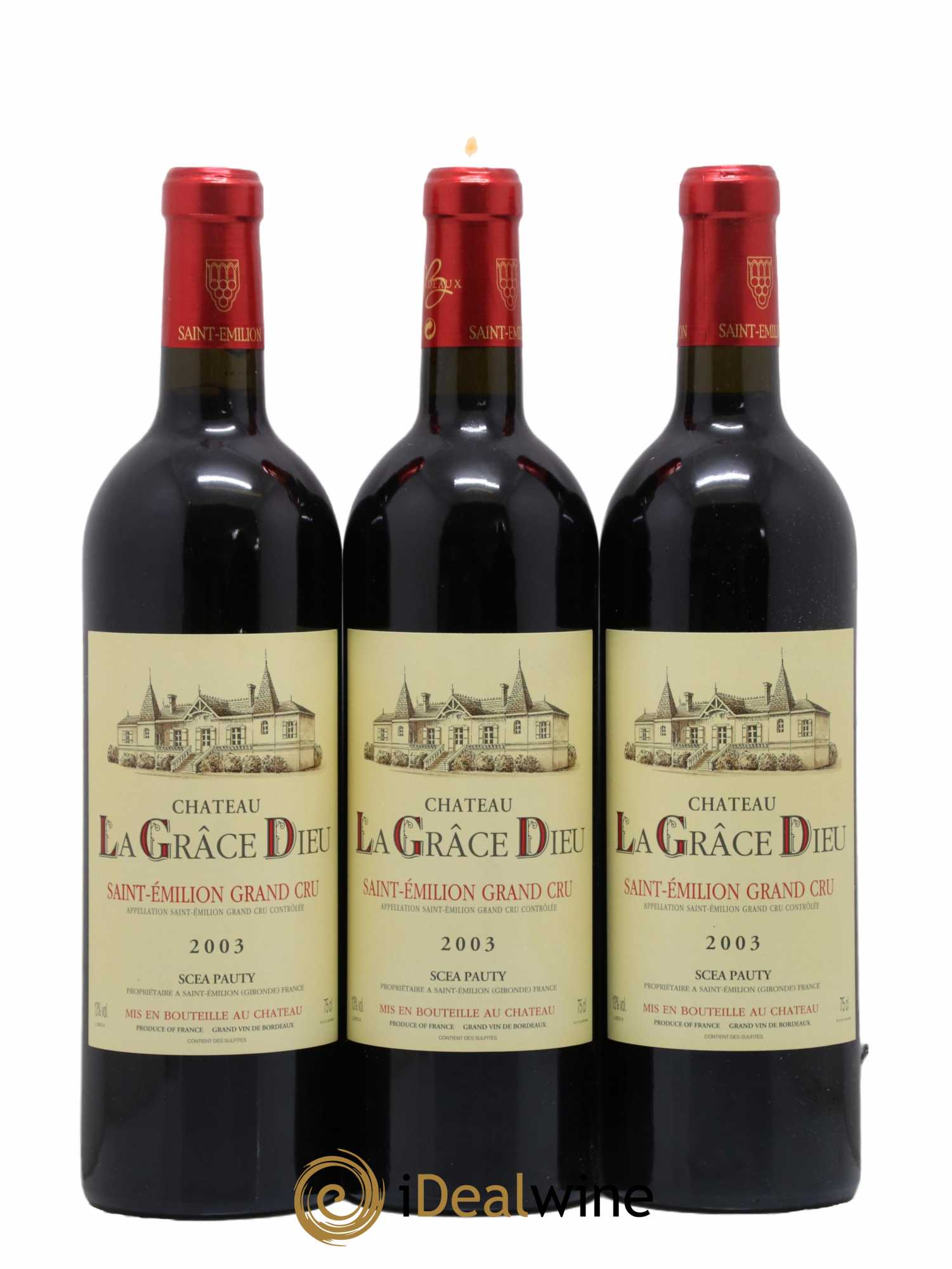 Château la Grâce Dieu 2003 - Lot de 3 bouteilles - 0