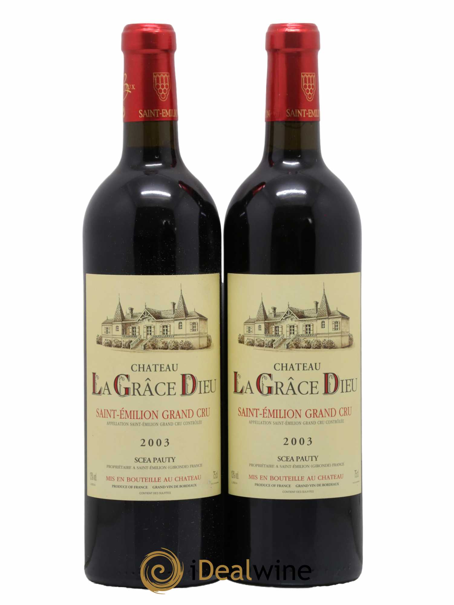 Château la Grâce Dieu 2003 - Lot de 2 bouteilles - 0