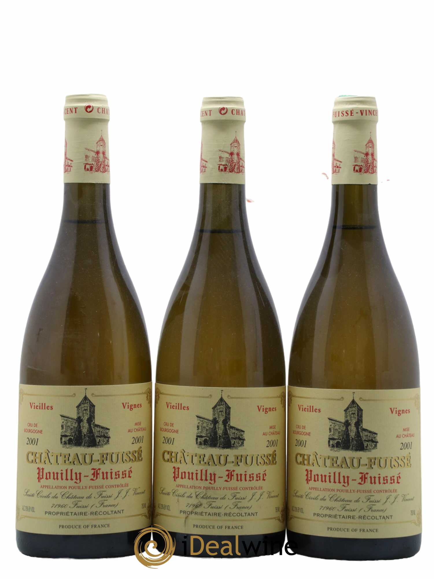 Pouilly-Fuissé Vielles Vignes Château Fuissé 2001 - Lot de 3 bouteilles - 0