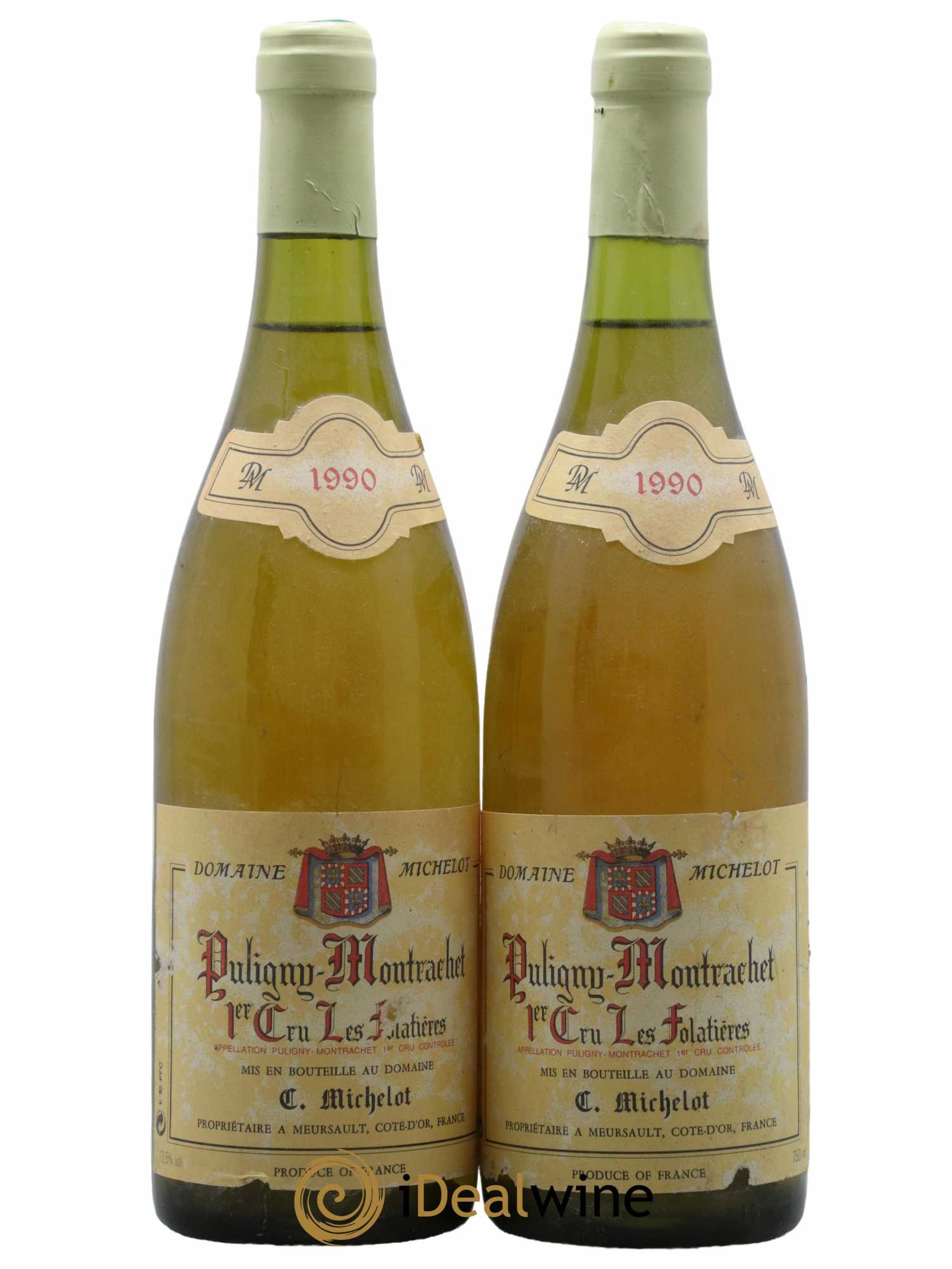 Puligny-Montrachet 1er Cru Les Folatieres Domaine Michelot 1990 - Lot de 2 bouteilles - 0