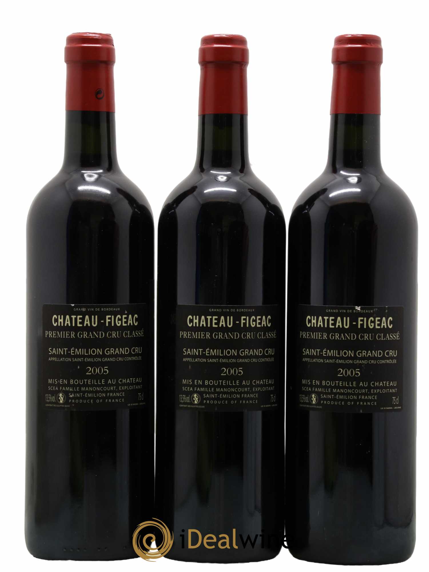 Château Figeac 1er Grand Cru Classé A 2005 - Lot de 3 bouteilles - 1