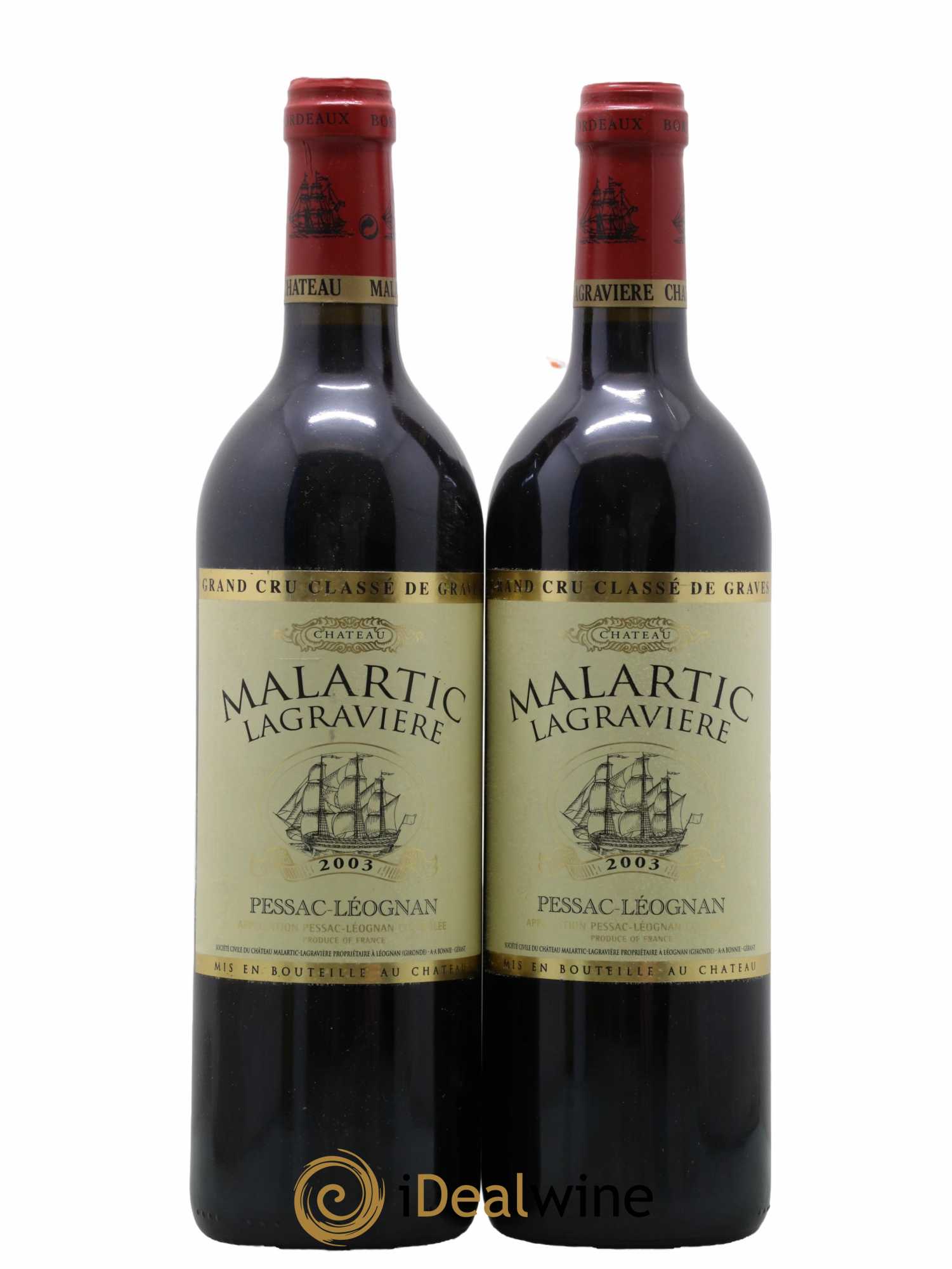 Château Malartic-Lagravière Cru Classé de Graves 2003 - Lot de 2 bouteilles - 0