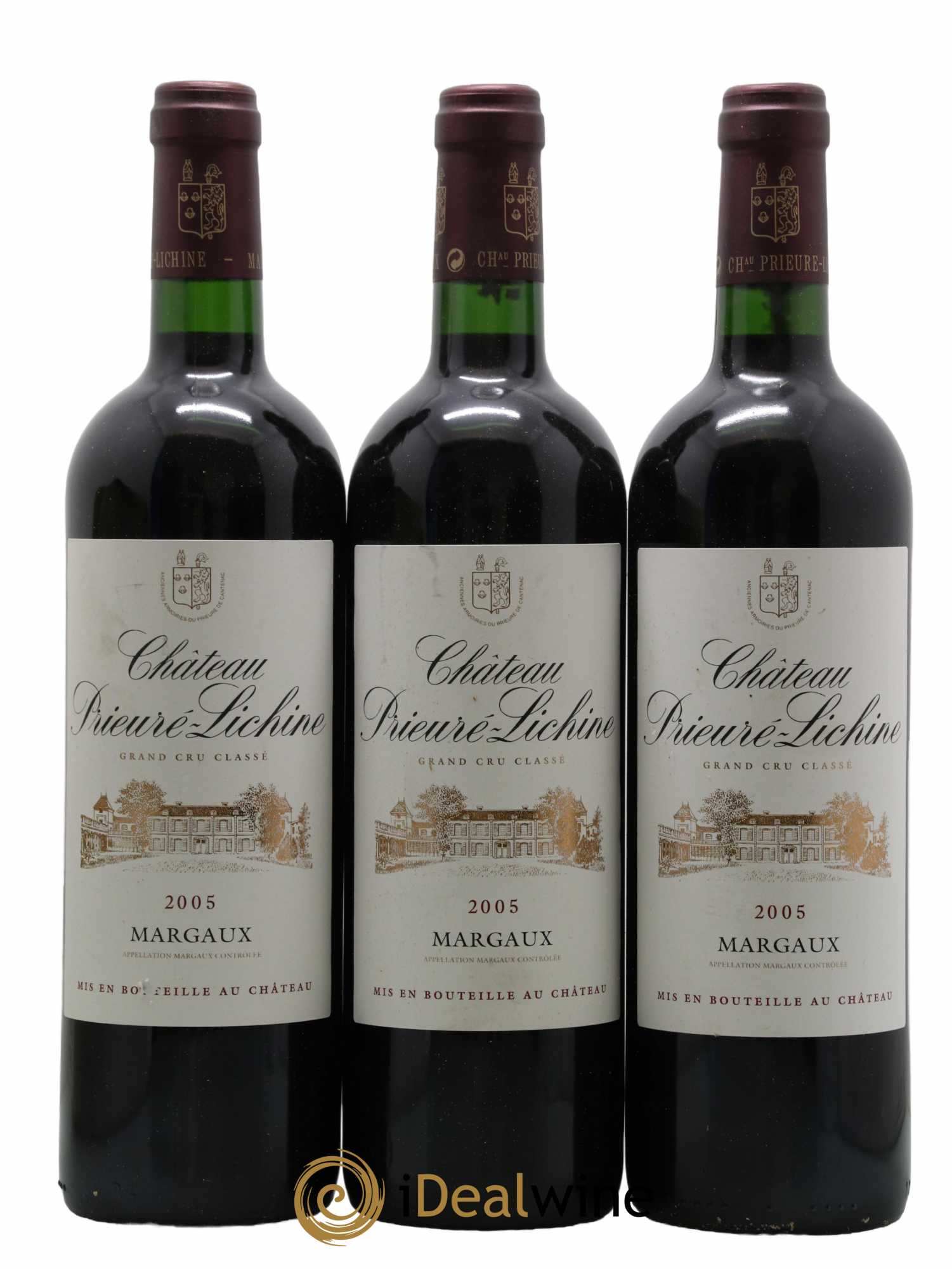 Château Prieuré Lichine 4ème Grand Cru Classé 2005 - Lot de 3 bouteilles - 0