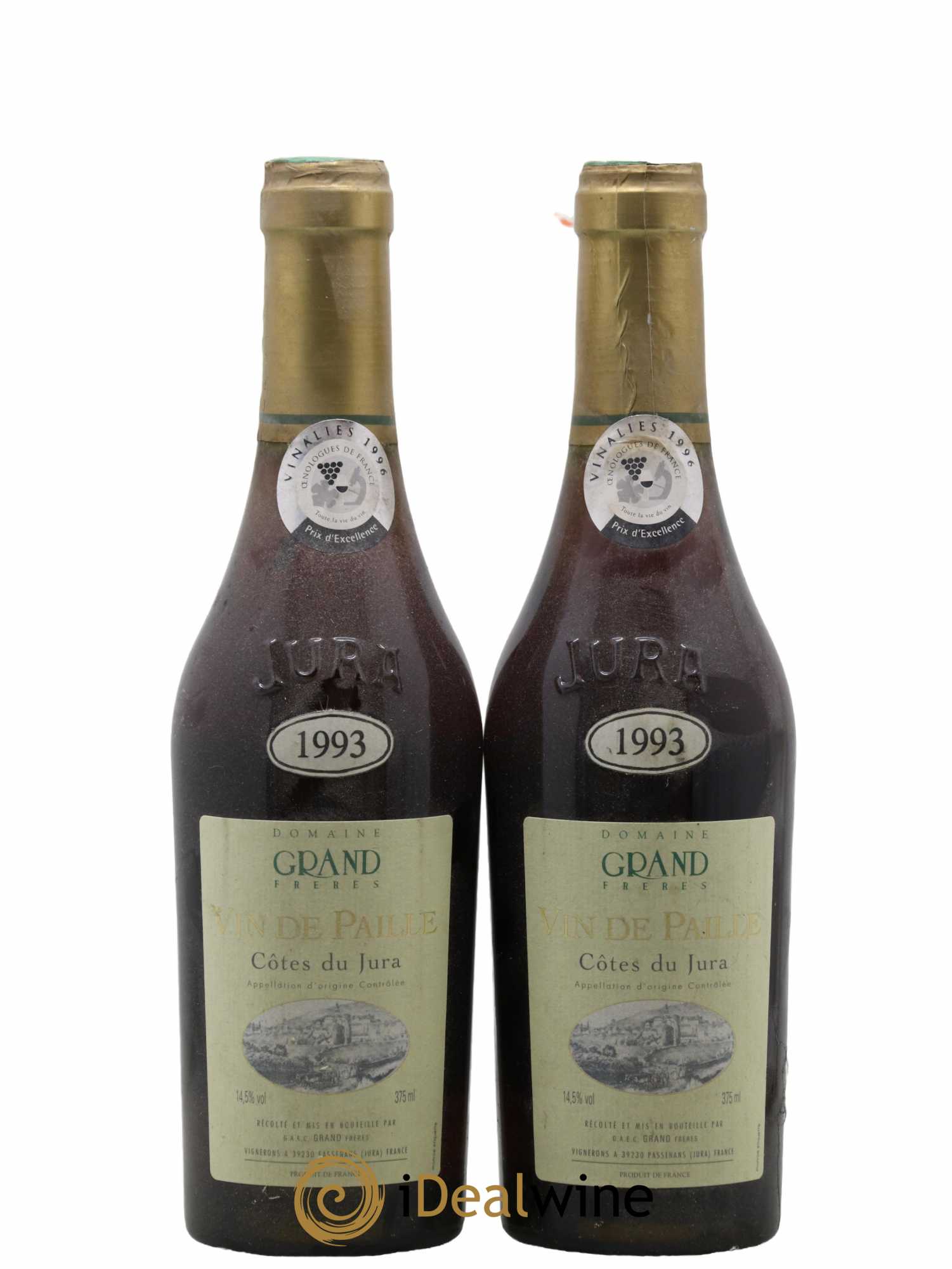 Côtes du Jura Vin de Paille Domaine Grand Freres 1993 - Posten von 2 Demi-Flaschen - 0