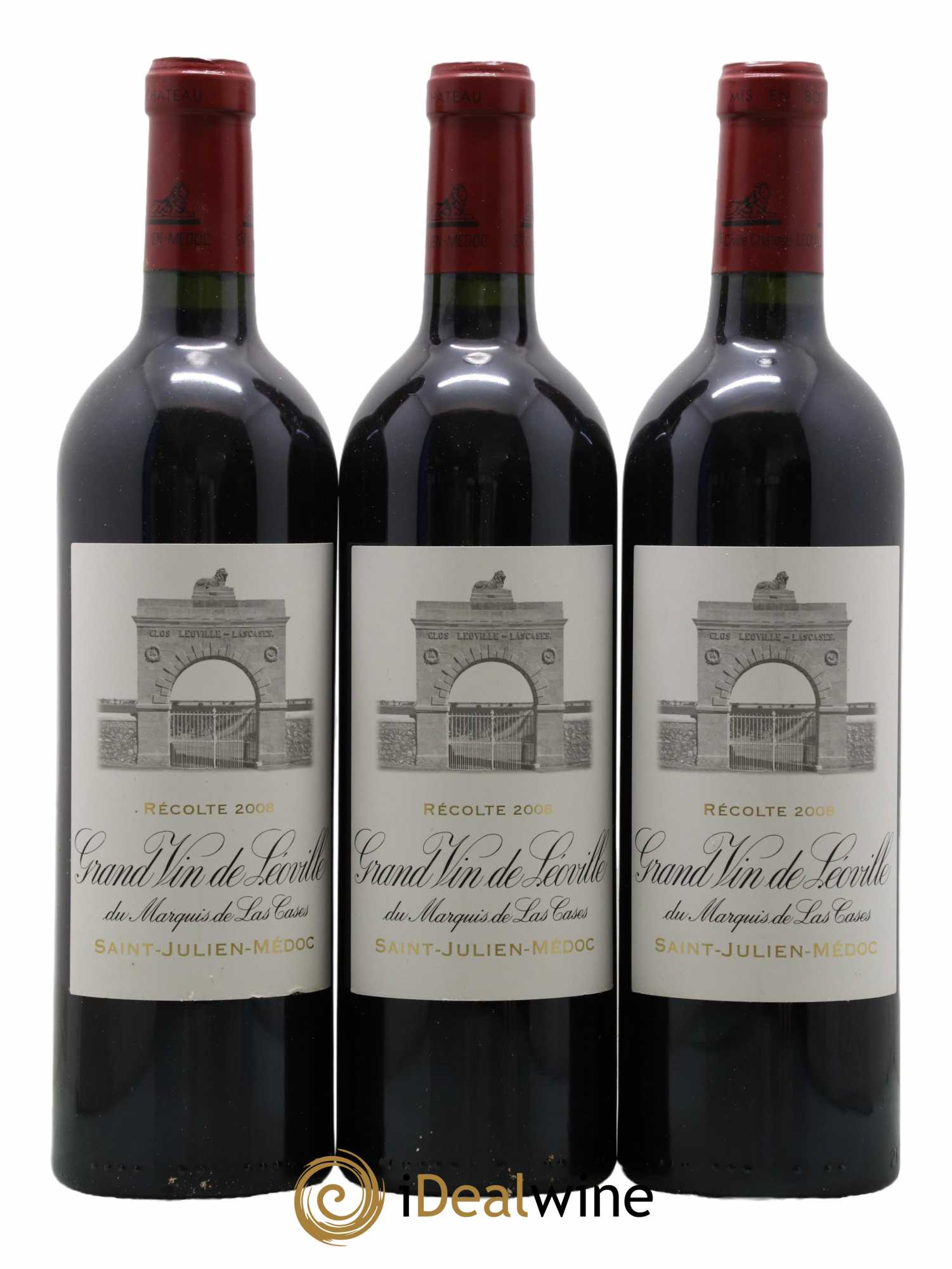 Château Léoville Las Cases 2ème Grand Cru Classé 2008 - Lot de 3 bouteilles - 0