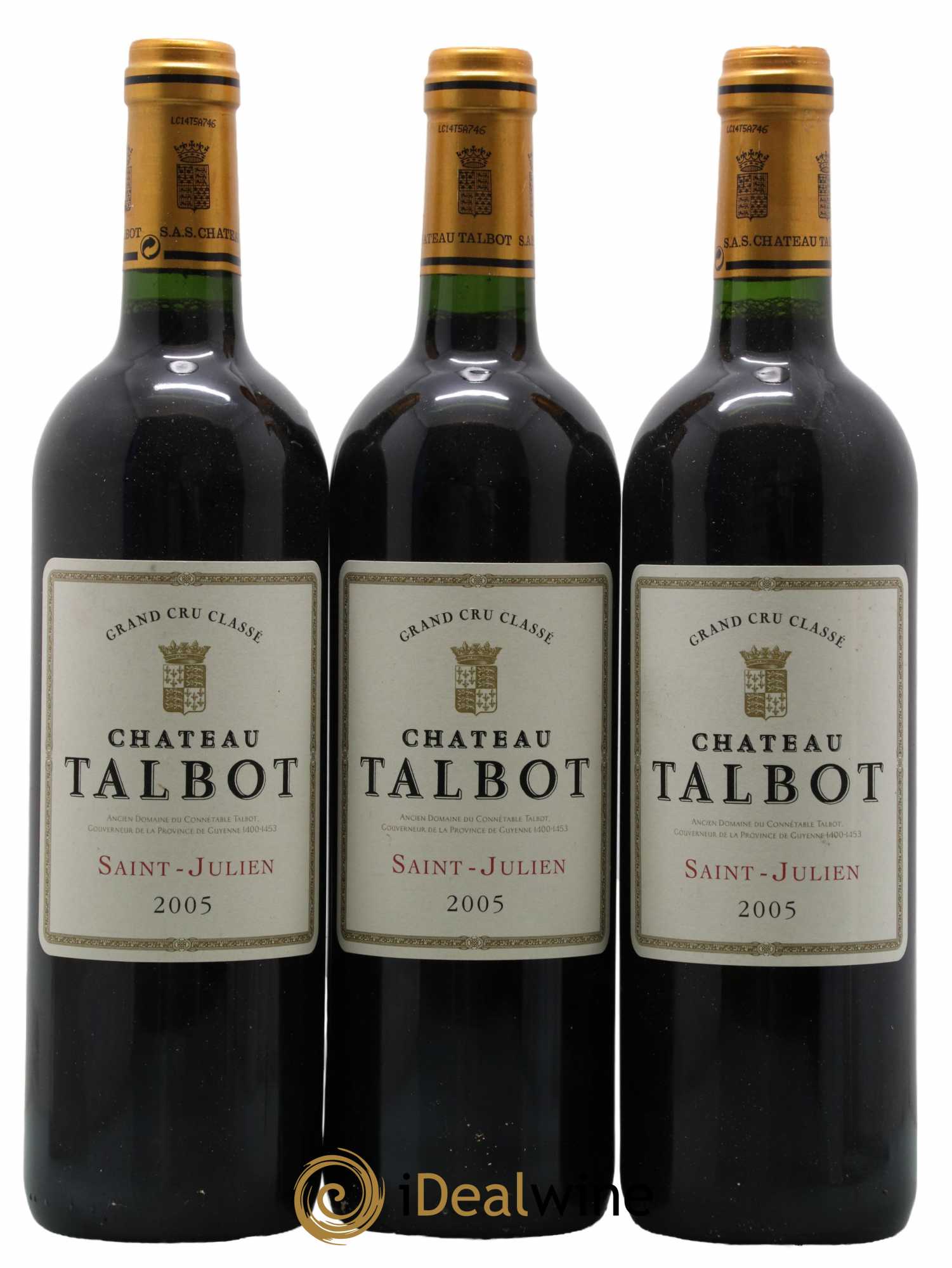 Château Talbot 4ème Grand Cru Classé 2005 - Lot de 3 bouteilles - 0