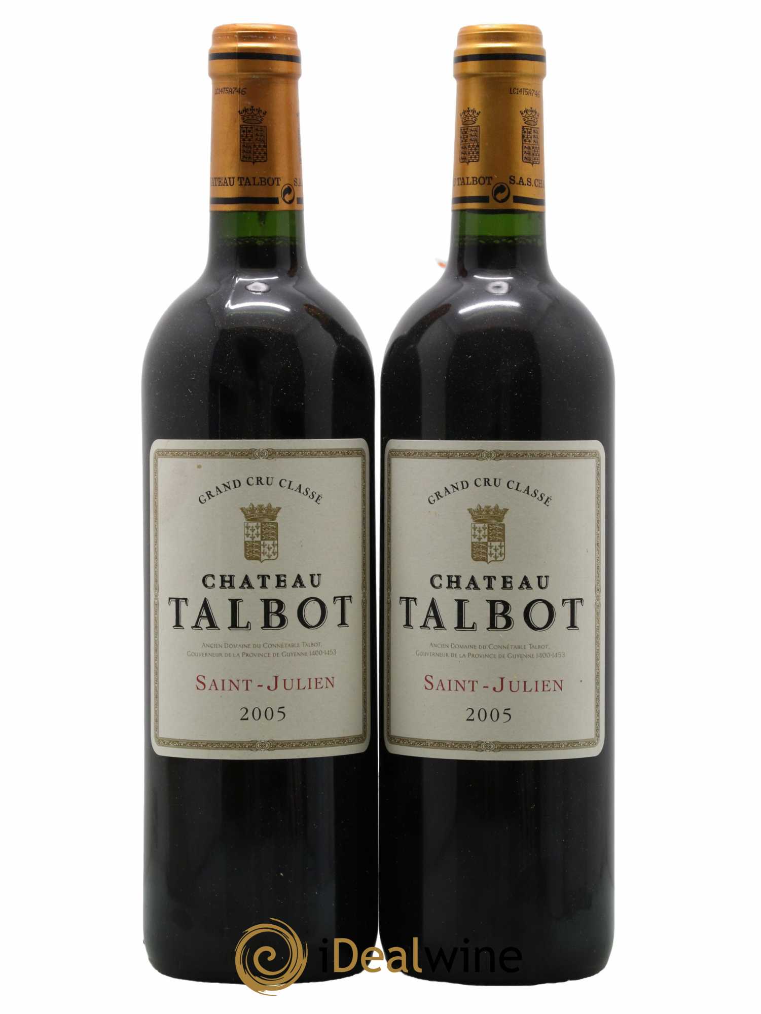 Château Talbot 4ème Grand Cru Classé 2005 - Lot de 2 bouteilles - 0