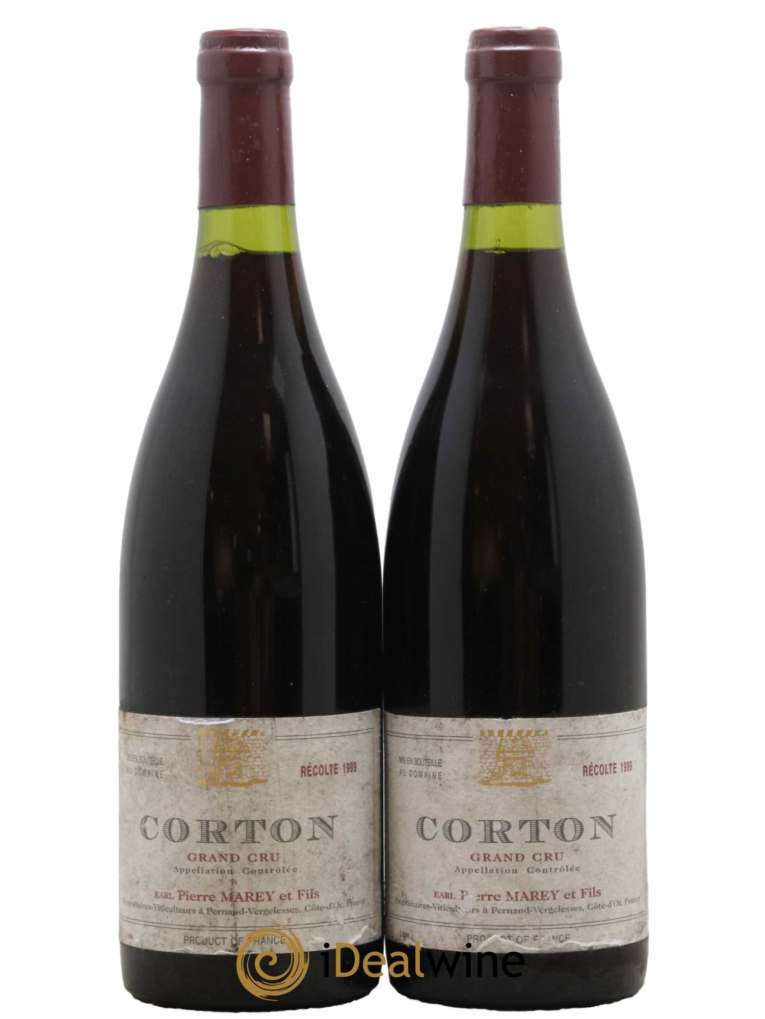 Corton Grand Cru Domaine Pierre Marey et Fils 1999 - Lot de 2 bouteilles - 0