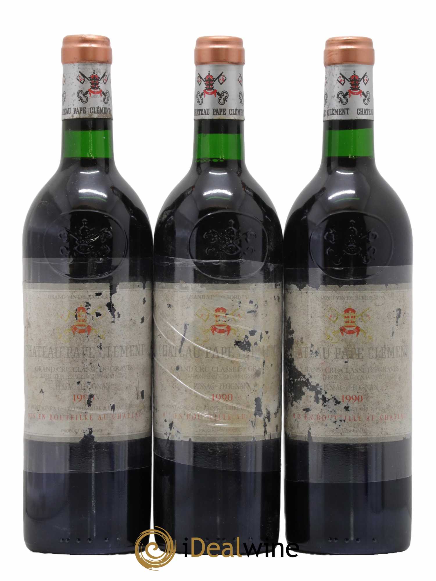 Château Pape Clément Cru Classé de Graves 1990 - Lot de 3 bouteilles - 0