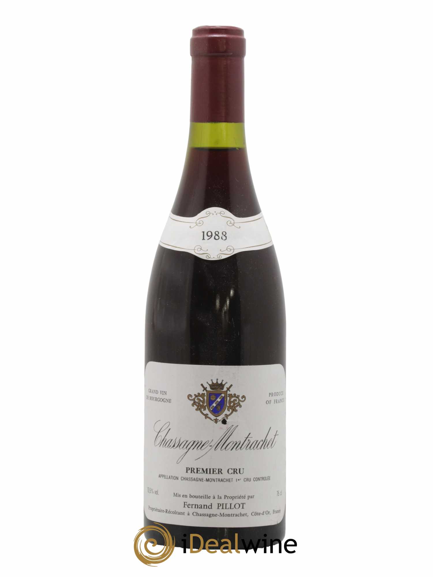 Chassagne-Montrachet 1er Cru Domaine Fernand Pillot 1988 - Lot de 1 bouteille - 0