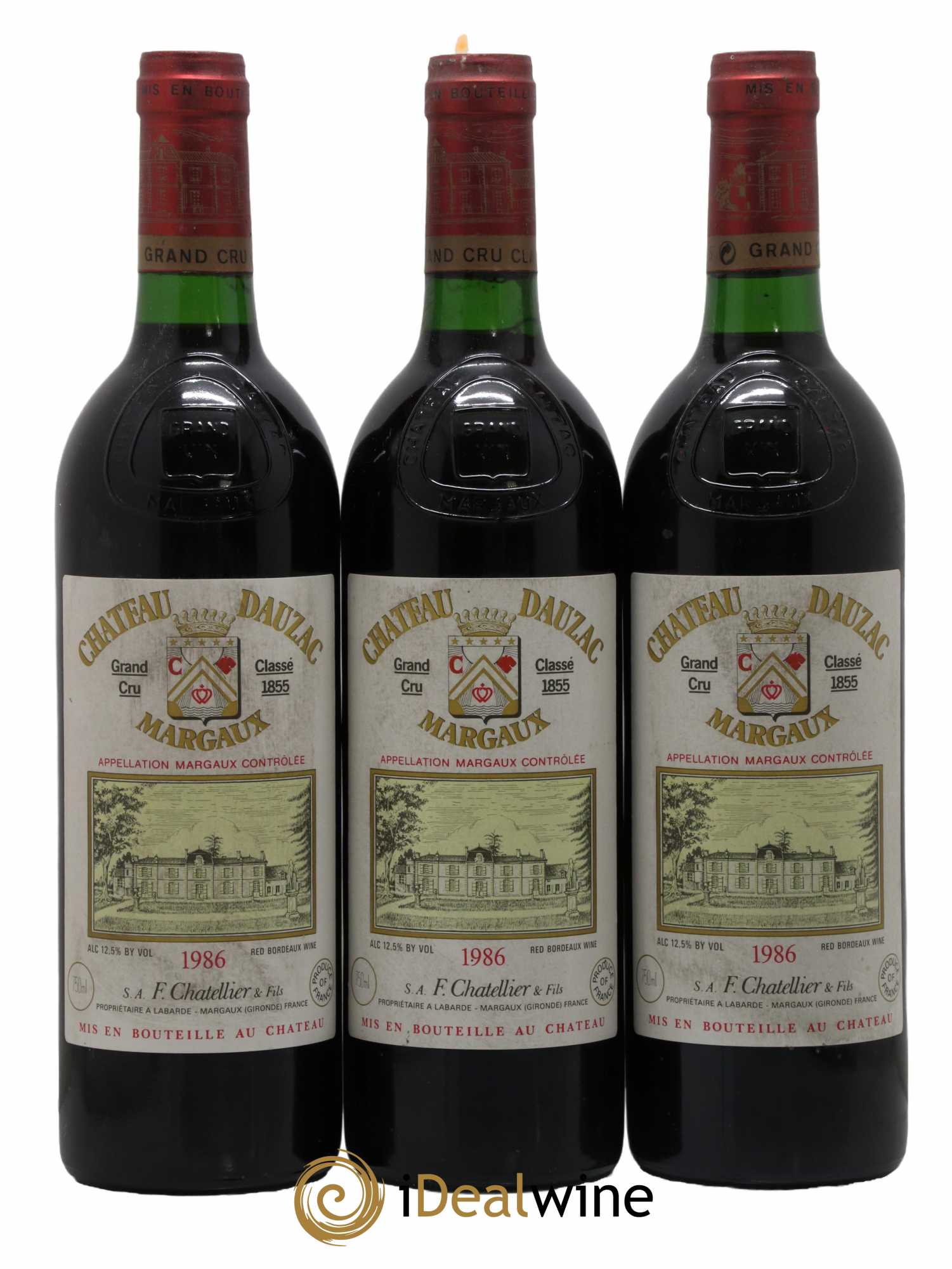 Château Dauzac 5ème Grand Cru Classé 1986 - Lot de 3 bouteilles - 0
