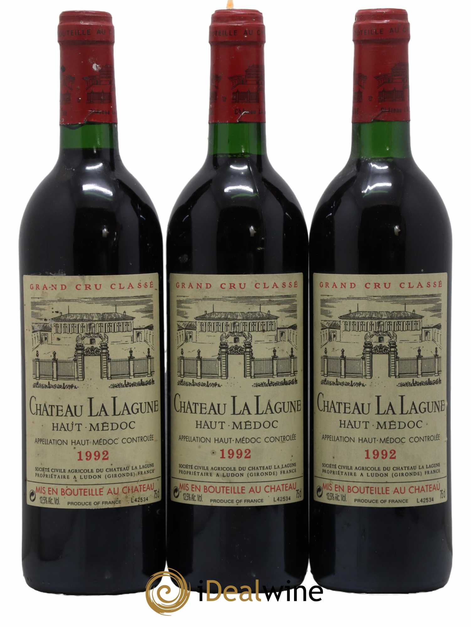 Château la Lagune 3ème Grand Cru Classé 1992 - Lot de 3 bouteilles - 0