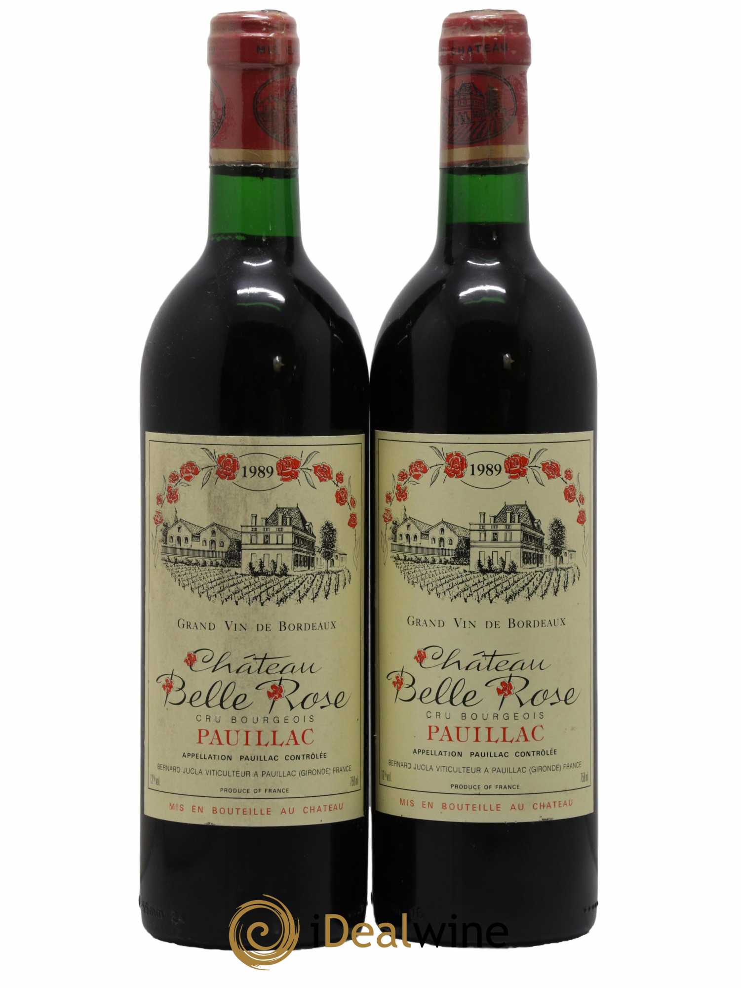 Château Belle Rose Cru Bourgeois 1989 - Lot de 2 bouteilles - 0