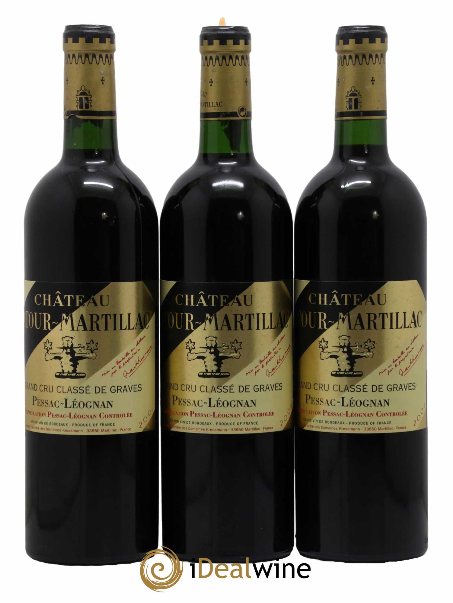 Château Latour-Martillac Cru Classé de Graves 2001 - Lot de 3 bouteilles - 0
