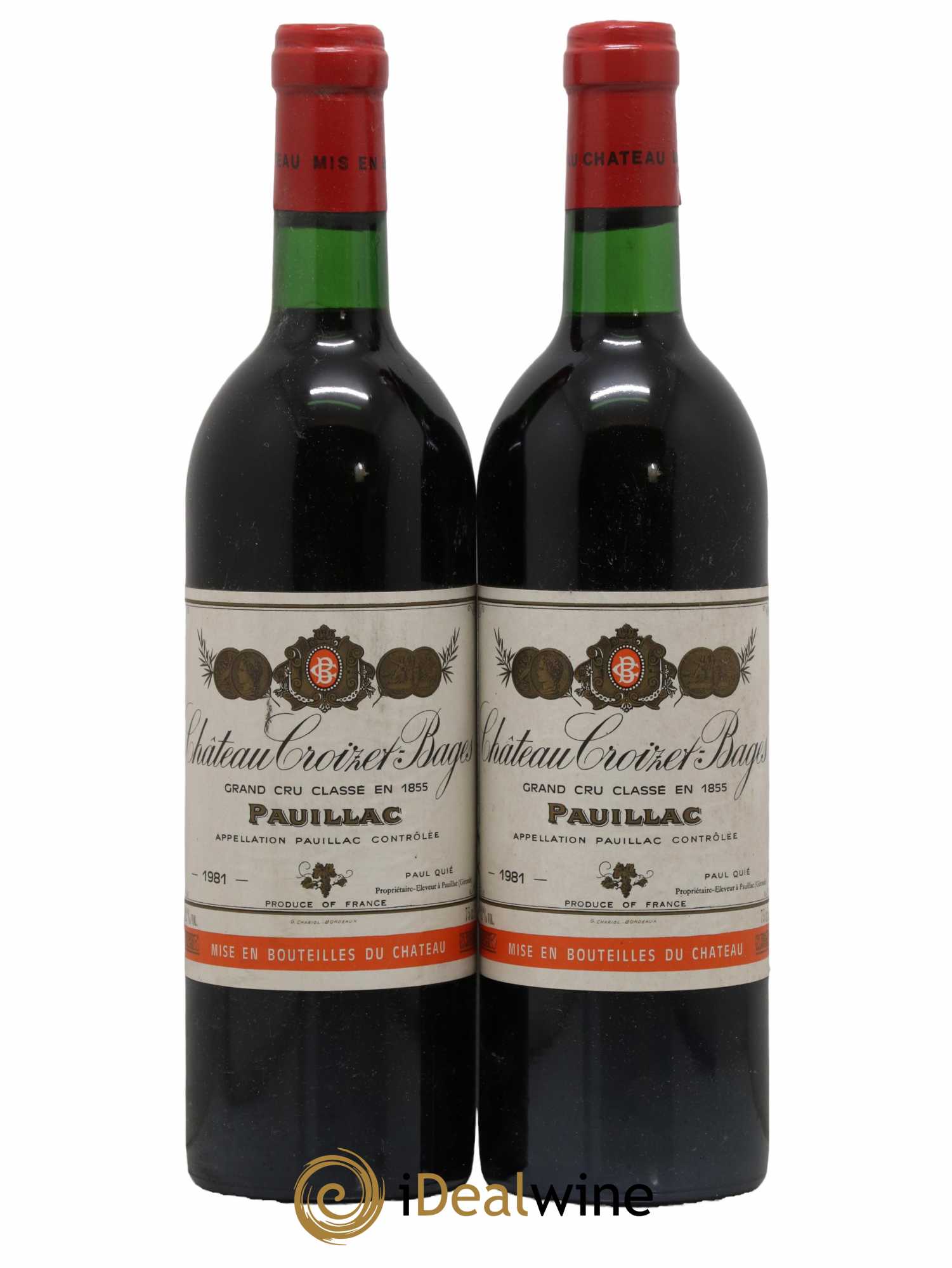 Château Croizet Bages 5ème Grand Cru Classé 1981 - Lot de 2 bouteilles - 0