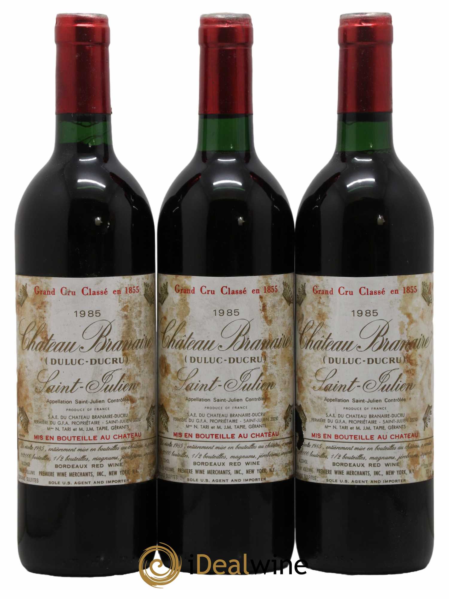 Château Branaire Ducru 4ème Grand Cru Classé 1985 - Lot de 3 bouteilles - 0