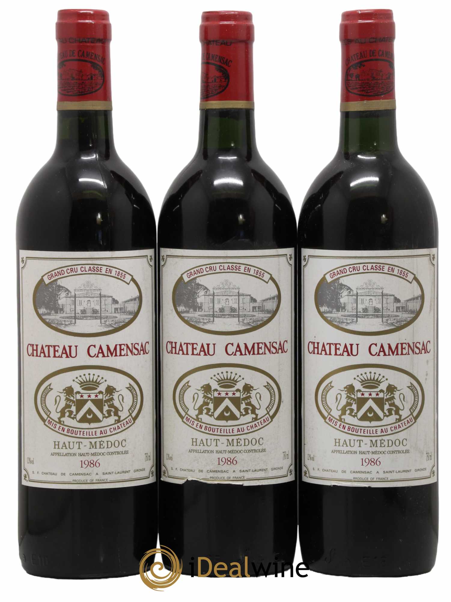 Château Camensac 5ème Grand Cru Classé 1986 - Lot de 3 bouteilles - 0