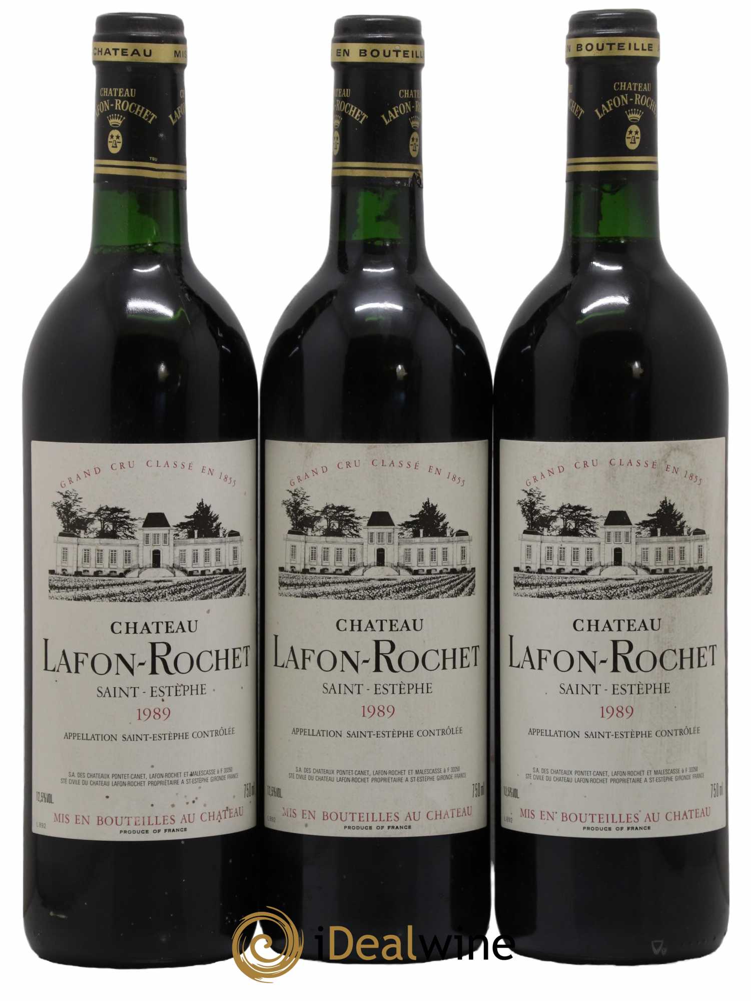 Château Lafon Rochet 4ème Grand Cru Classé 1989 - Lot de 3 bouteilles - 0