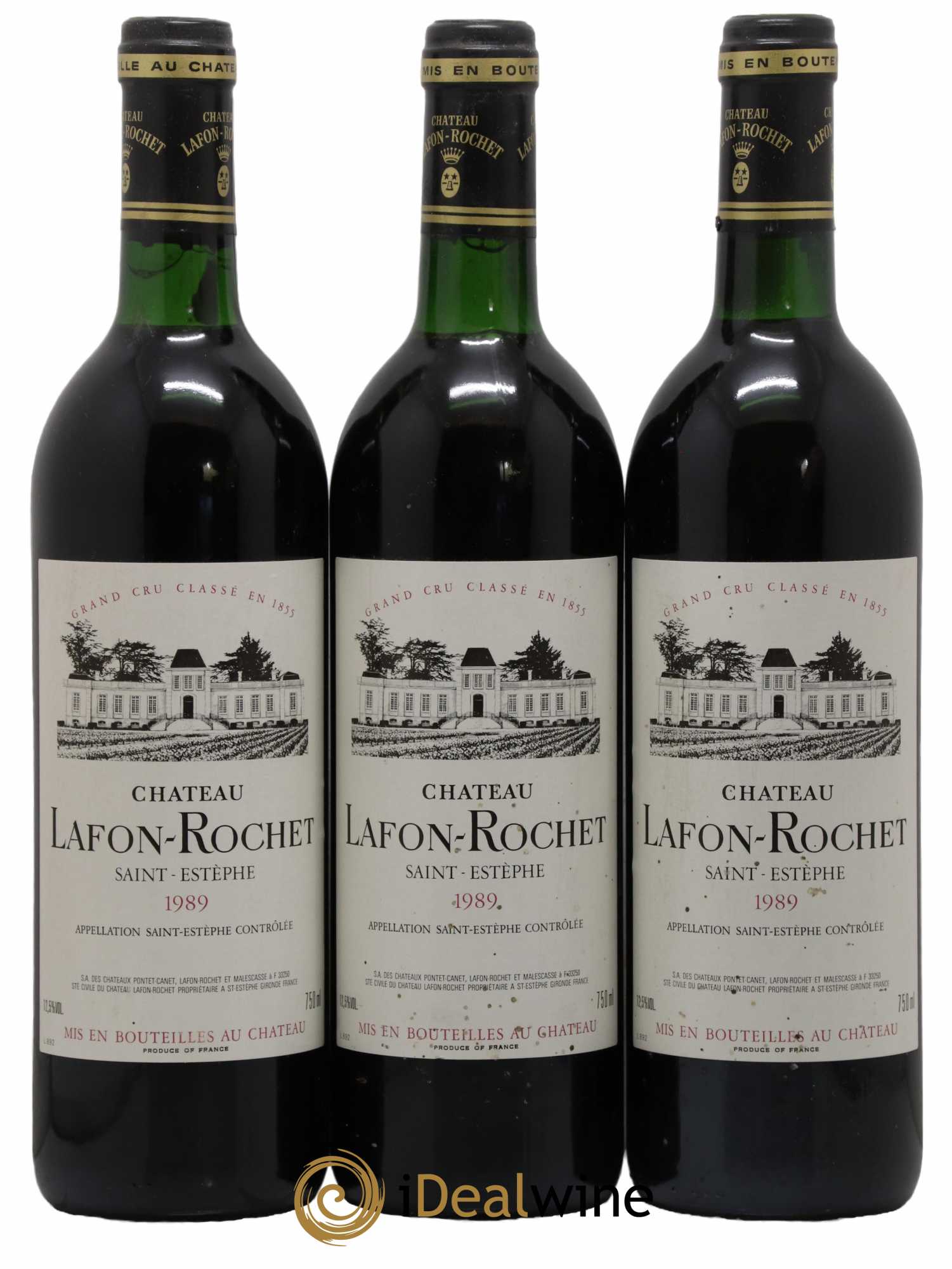 Château Lafon Rochet 4ème Grand Cru Classé 1989 - Lot de 3 bouteilles - 0
