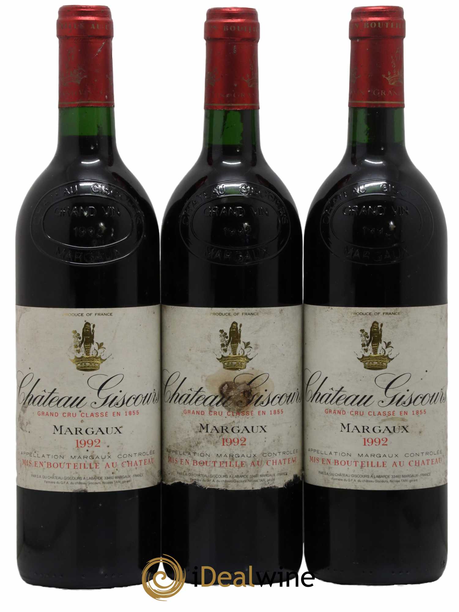 Château Giscours 3ème Grand Cru Classé 1992 - Lot de 3 bouteilles - 0