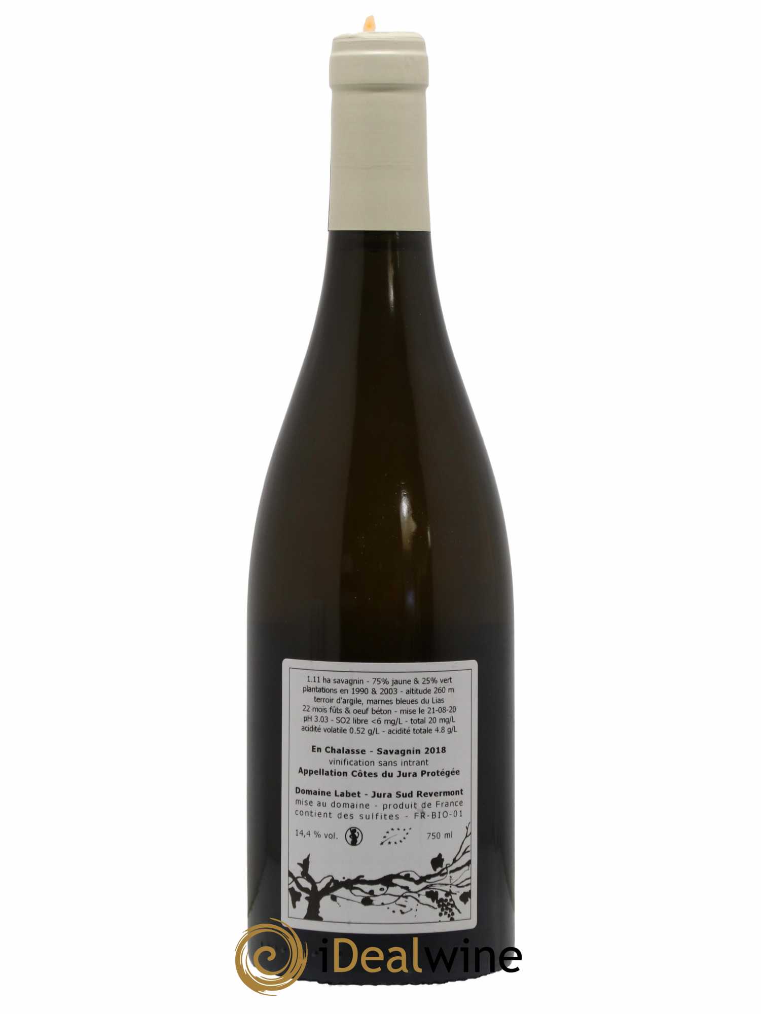 Côtes du Jura Fleur de Savagnin En Chalasse Romain - Julien - Charline Labet 2018 - Lot de 1 bouteille - 1