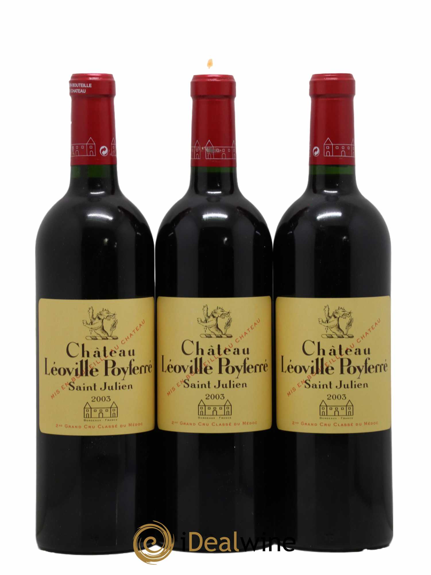 Château Léoville Poyferré 2ème Grand Cru Classé 2003 - Lot de 3 bouteilles - 0
