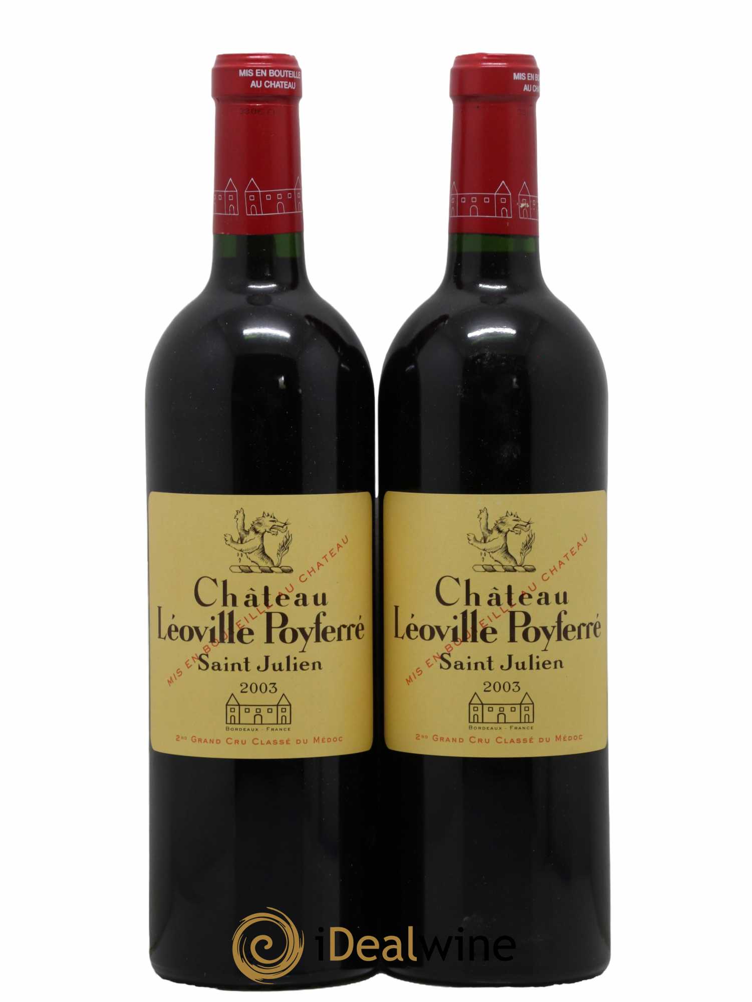 Château Léoville Poyferré 2ème Grand Cru Classé 2003 - Lot de 2 bouteilles - 0