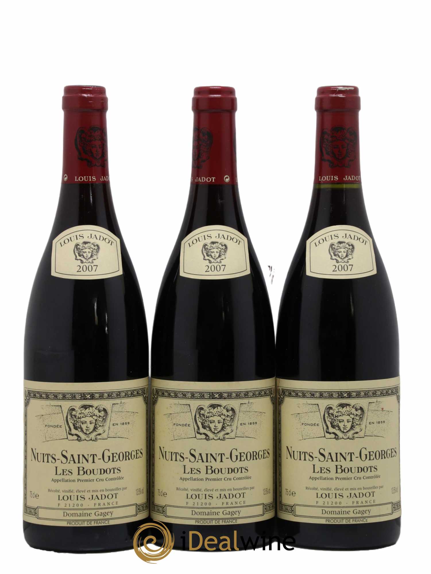 Nuits-Saint-Georges 1er Cru Les Boudots Domaine Gagey - Louis Jadot 2007 - Lot de 3 bouteilles - 0