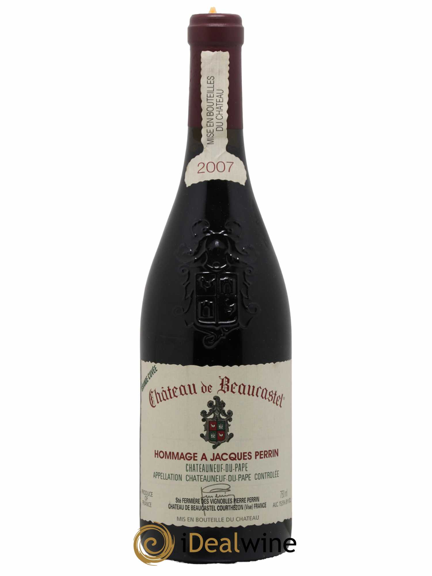 Châteauneuf-du-Pape Château de Beaucastel Hommage à Jacques Perrin Famille Perrin 2007 - Lot de 1 bouteille - 0