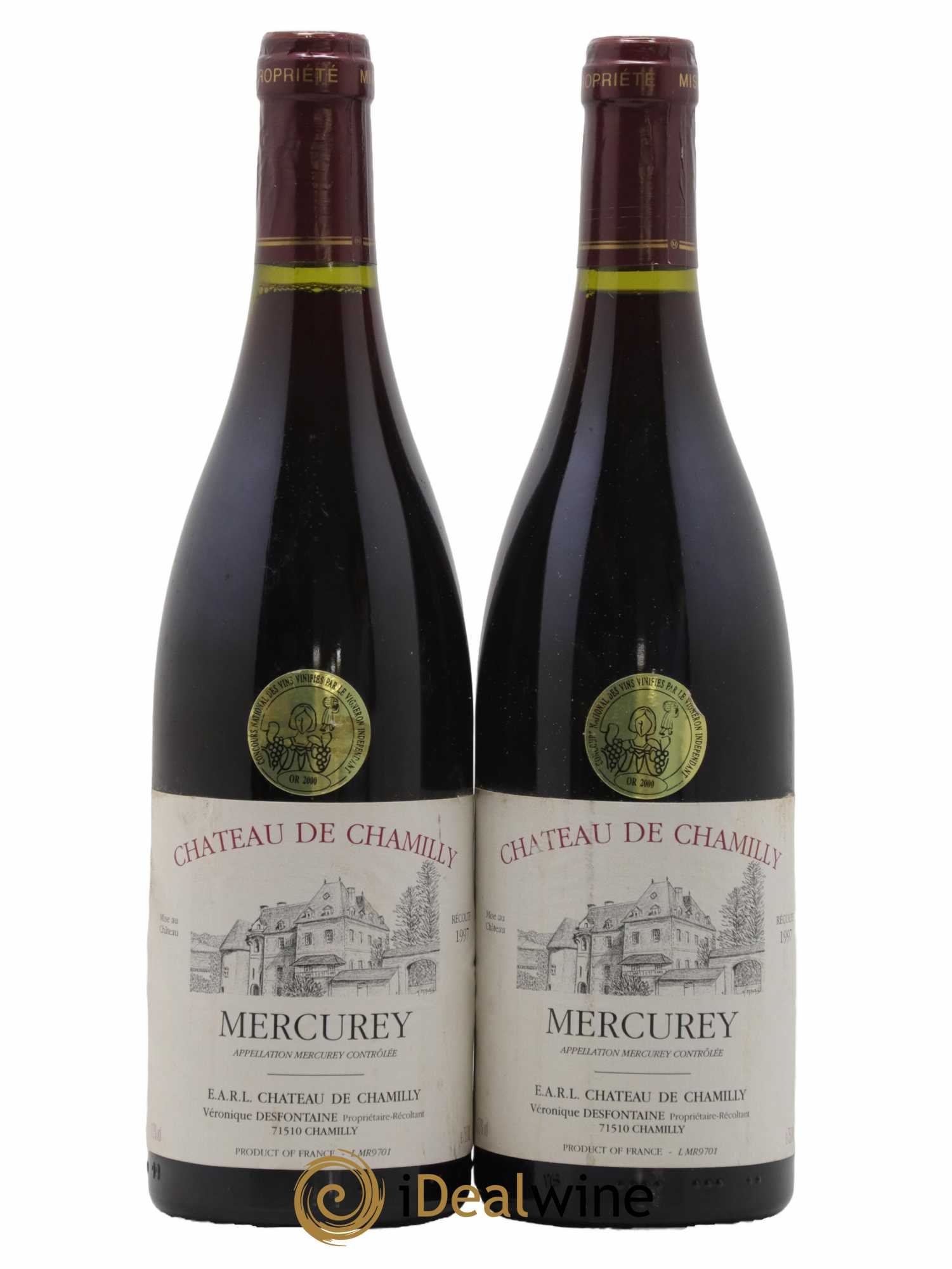 Mercurey Château de Chamilly 1997 - Lot de 2 bouteilles - 0