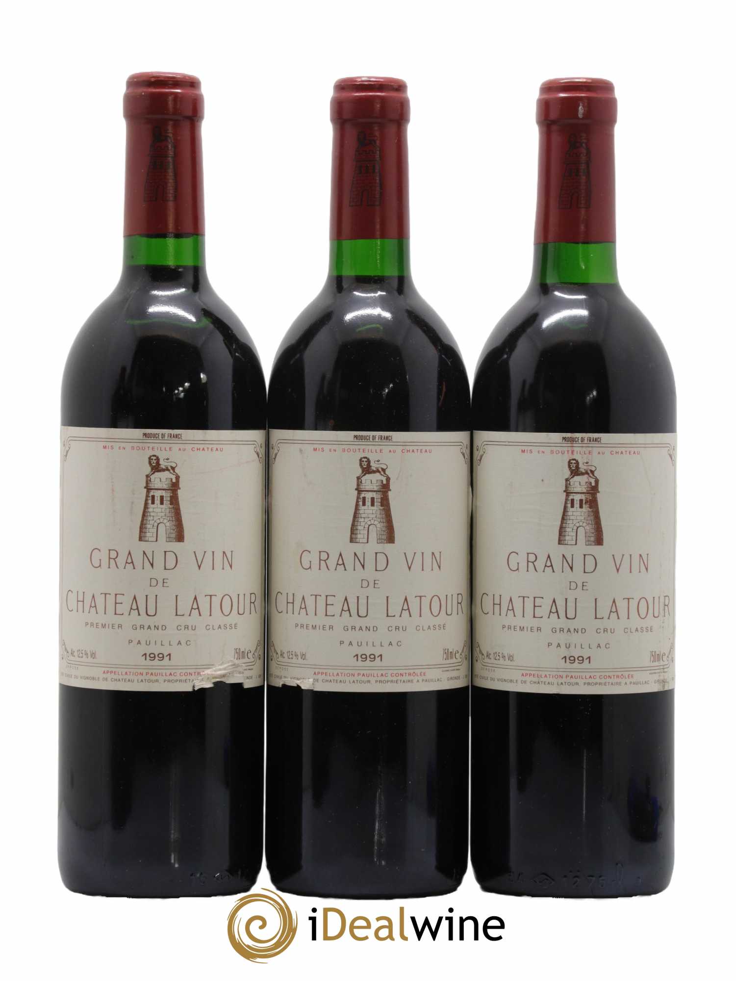 Château Latour 1er Grand Cru Classé 1991 - Lot de 3 bouteilles - 0