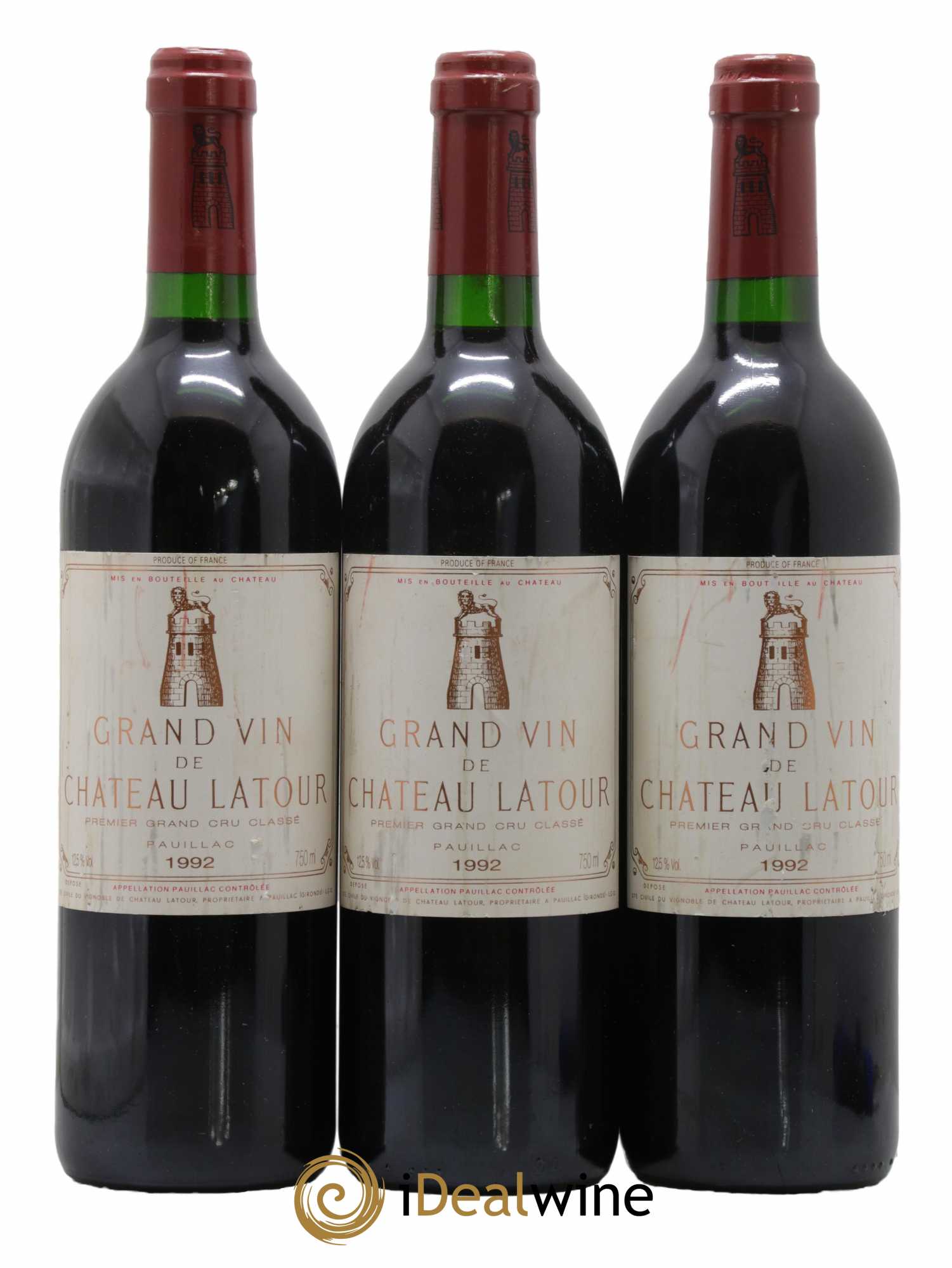 Château Latour 1er Grand Cru Classé 1992 - Lot de 3 bouteilles - 0