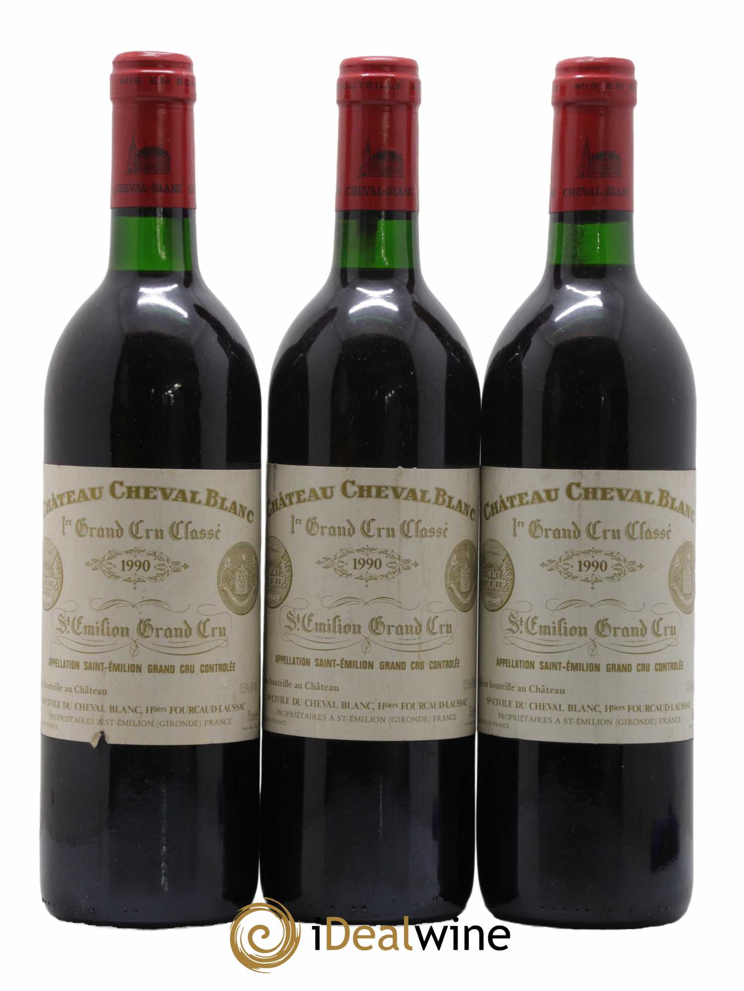 Château Cheval Blanc 1er Grand Cru Classé A 1990 - Lot de 3 bouteilles - 0