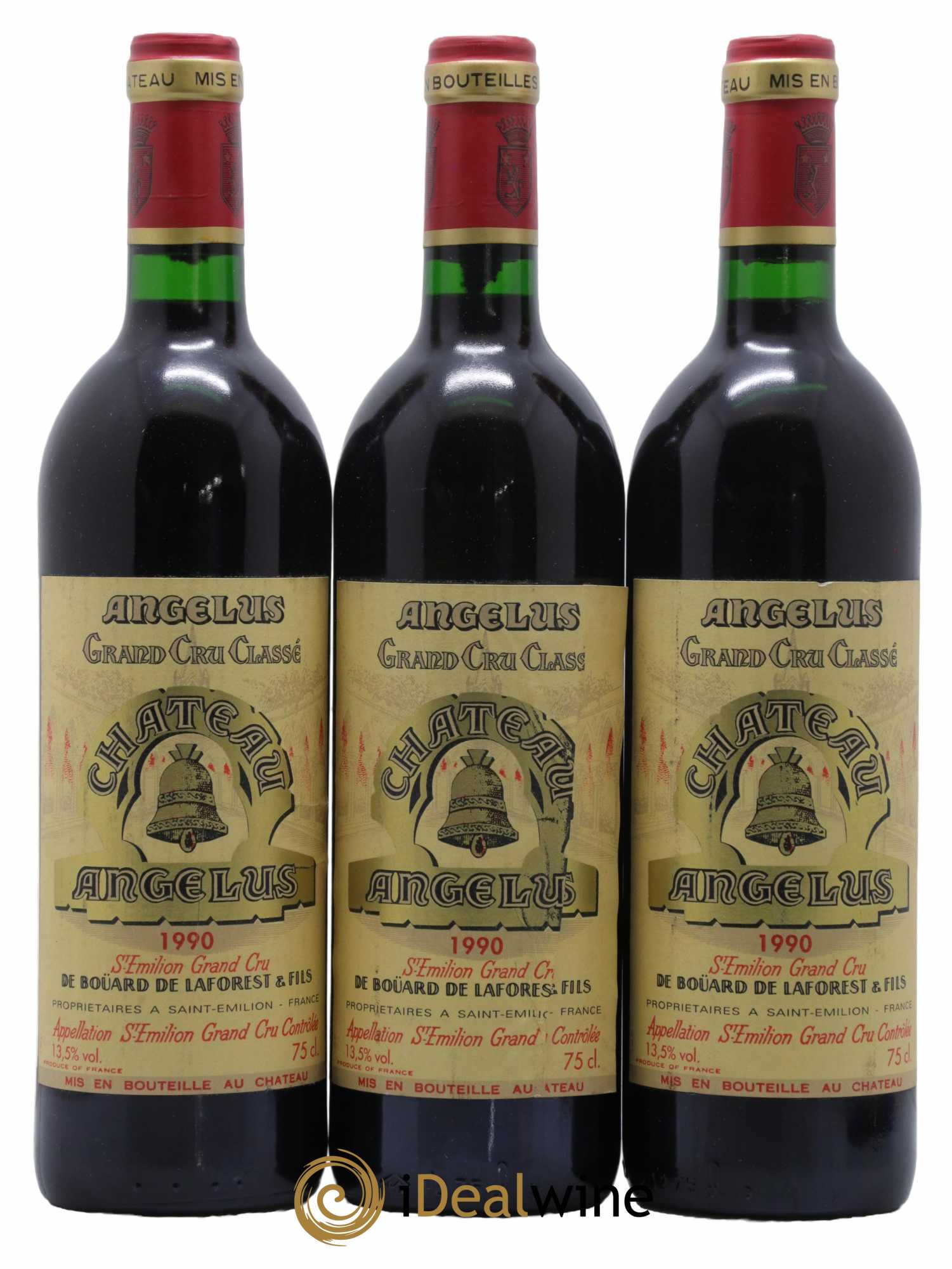 Château Angélus 1er Grand Cru Classé A 1990 - Lot de 3 bouteilles - 0