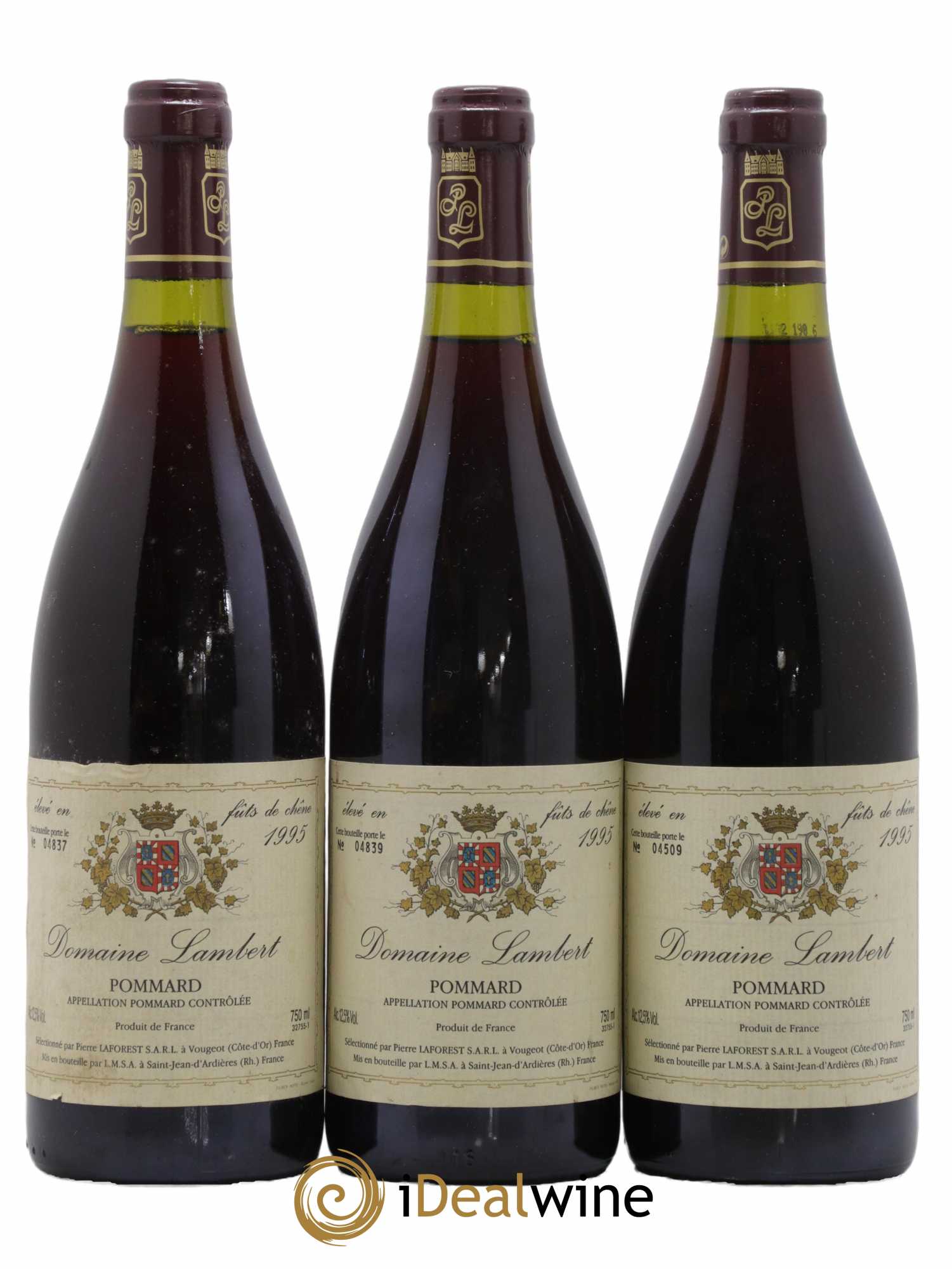 Pommard Domaine Lambert 1995 - Lot de 3 bouteilles - 0