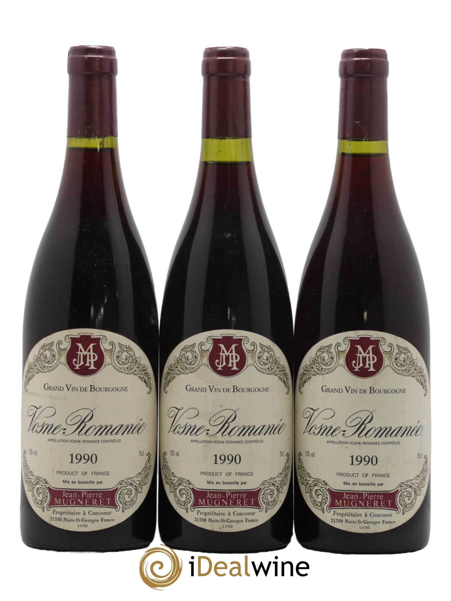 Vosne-Romanée Jean-Pierre Mugneret 1990 - Lot de 3 bouteilles - 0