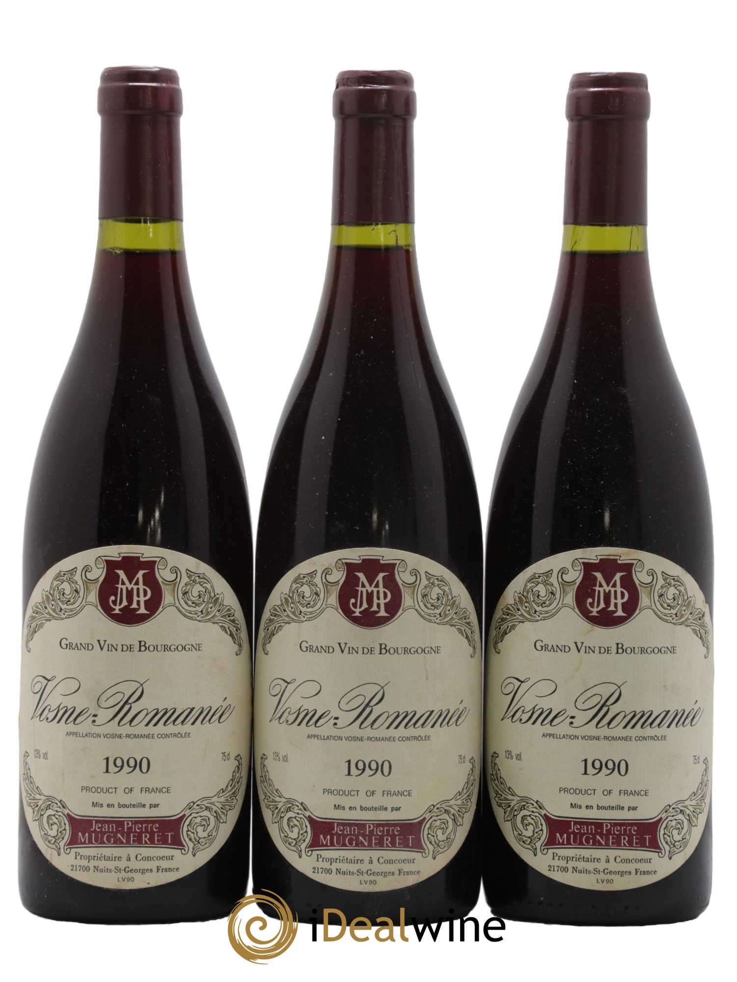 Vosne-Romanée Jean-Pierre Mugneret 1990 - Lot de 3 bouteilles - 0