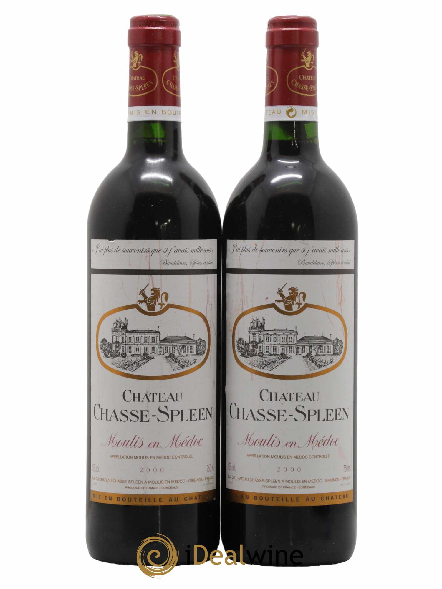 Château Chasse Spleen 2000 - Lot de 2 bouteilles - 0