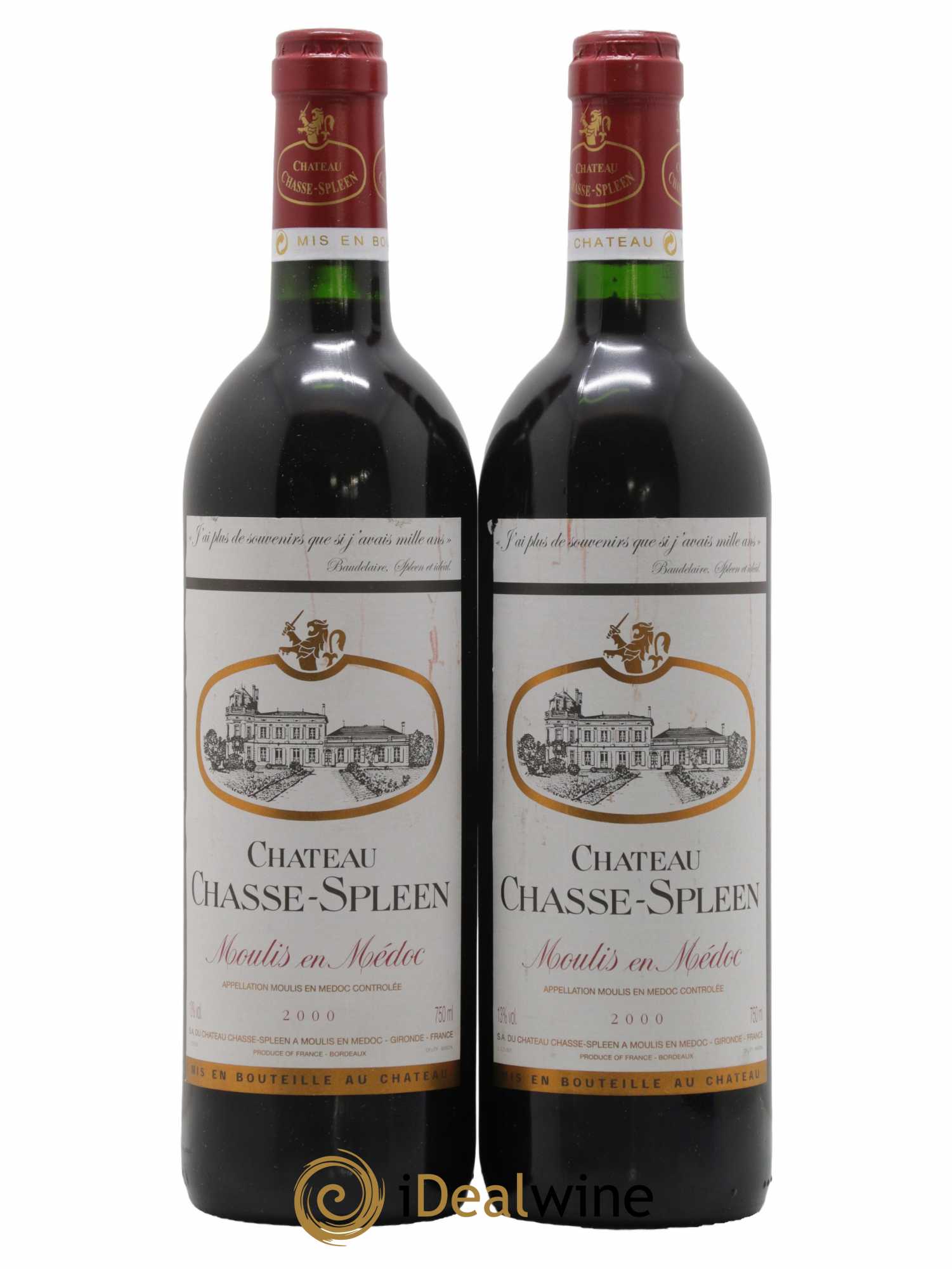 Château Chasse Spleen 2000 - Lot de 2 bouteilles - 0