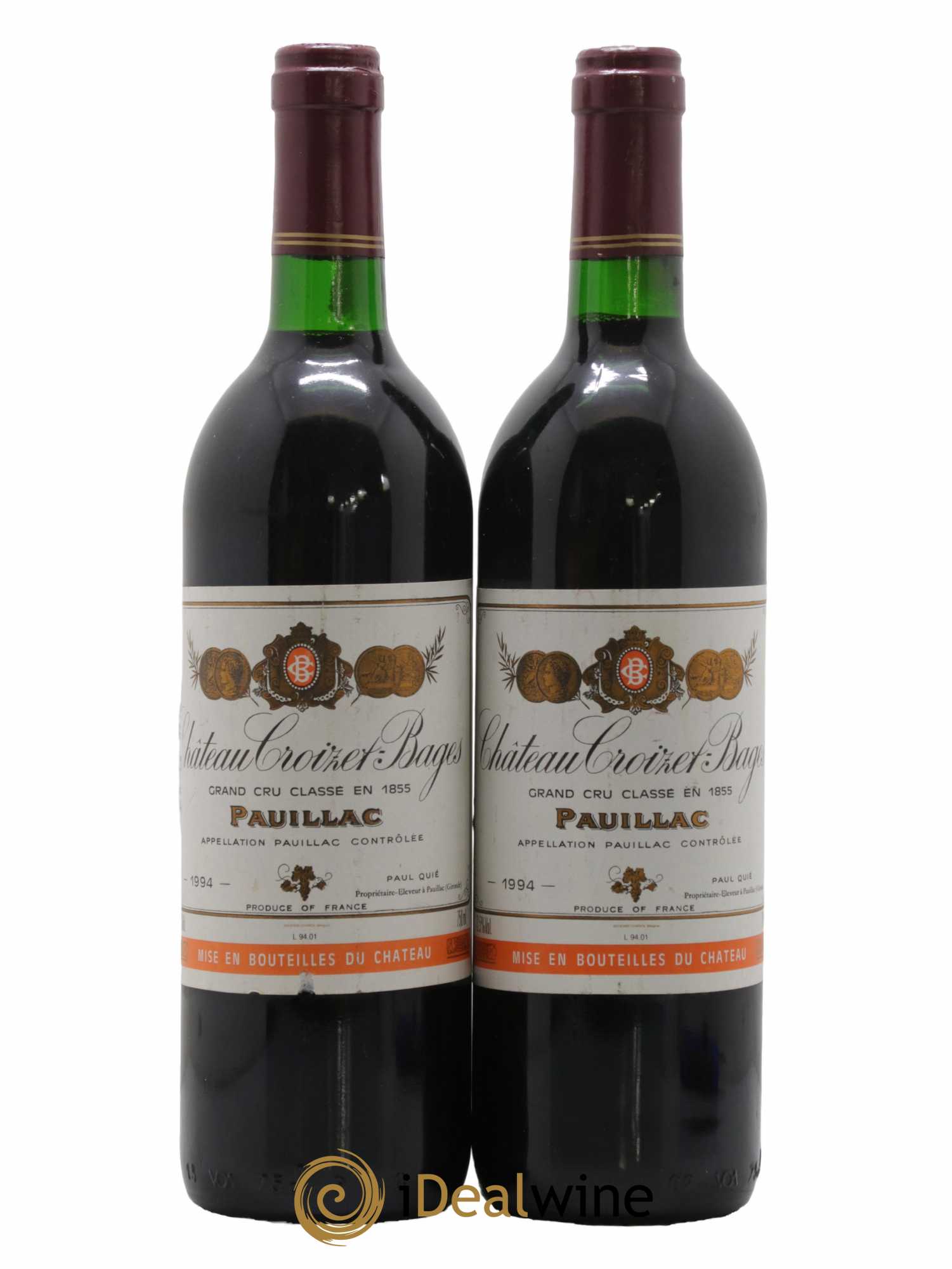 Château Croizet Bages 5ème Grand Cru Classé 1994 - Lot de 2 bouteilles - 0