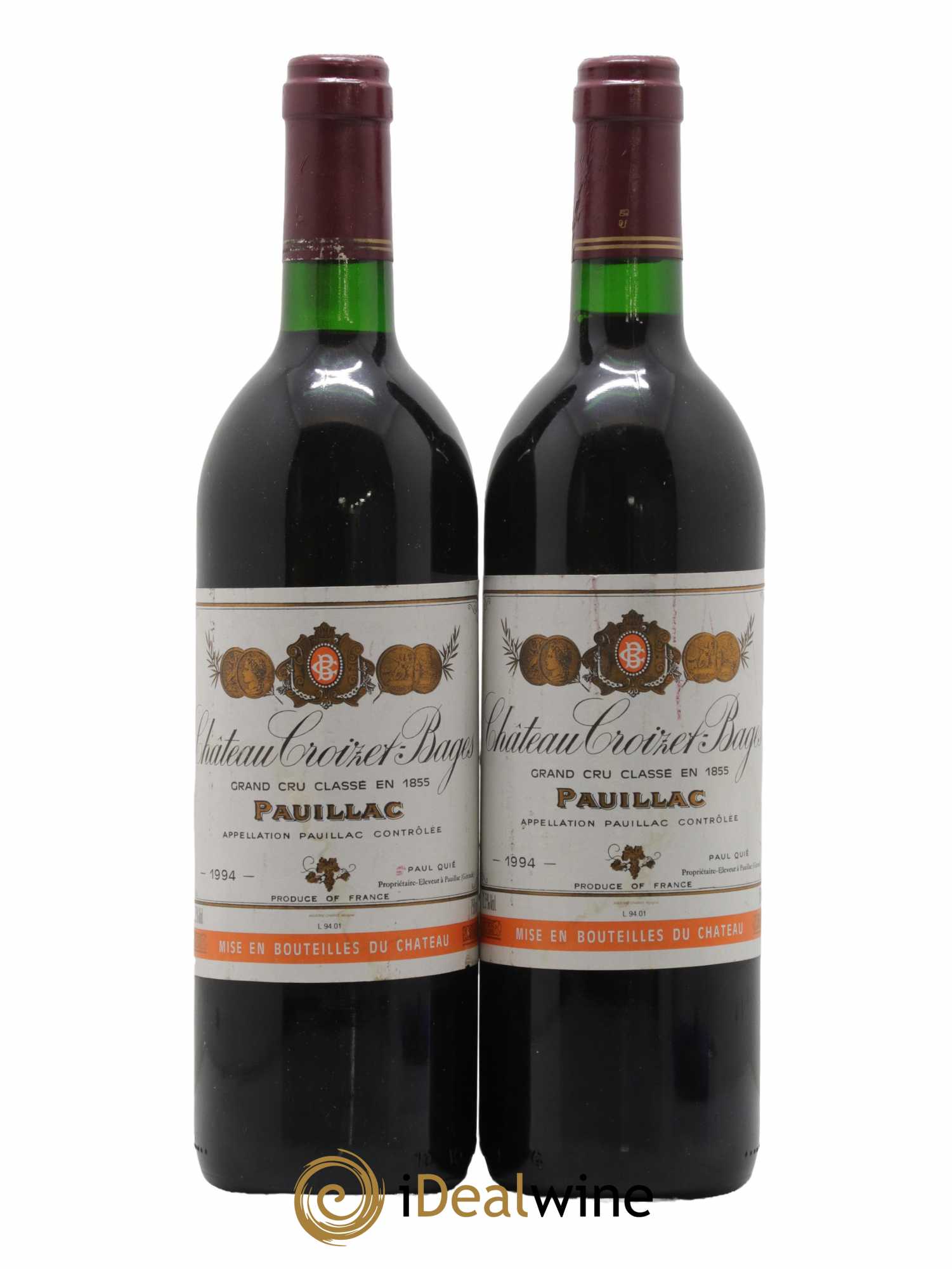 Château Croizet Bages 5ème Grand Cru Classé 1994 - Lot de 2 bouteilles - 0