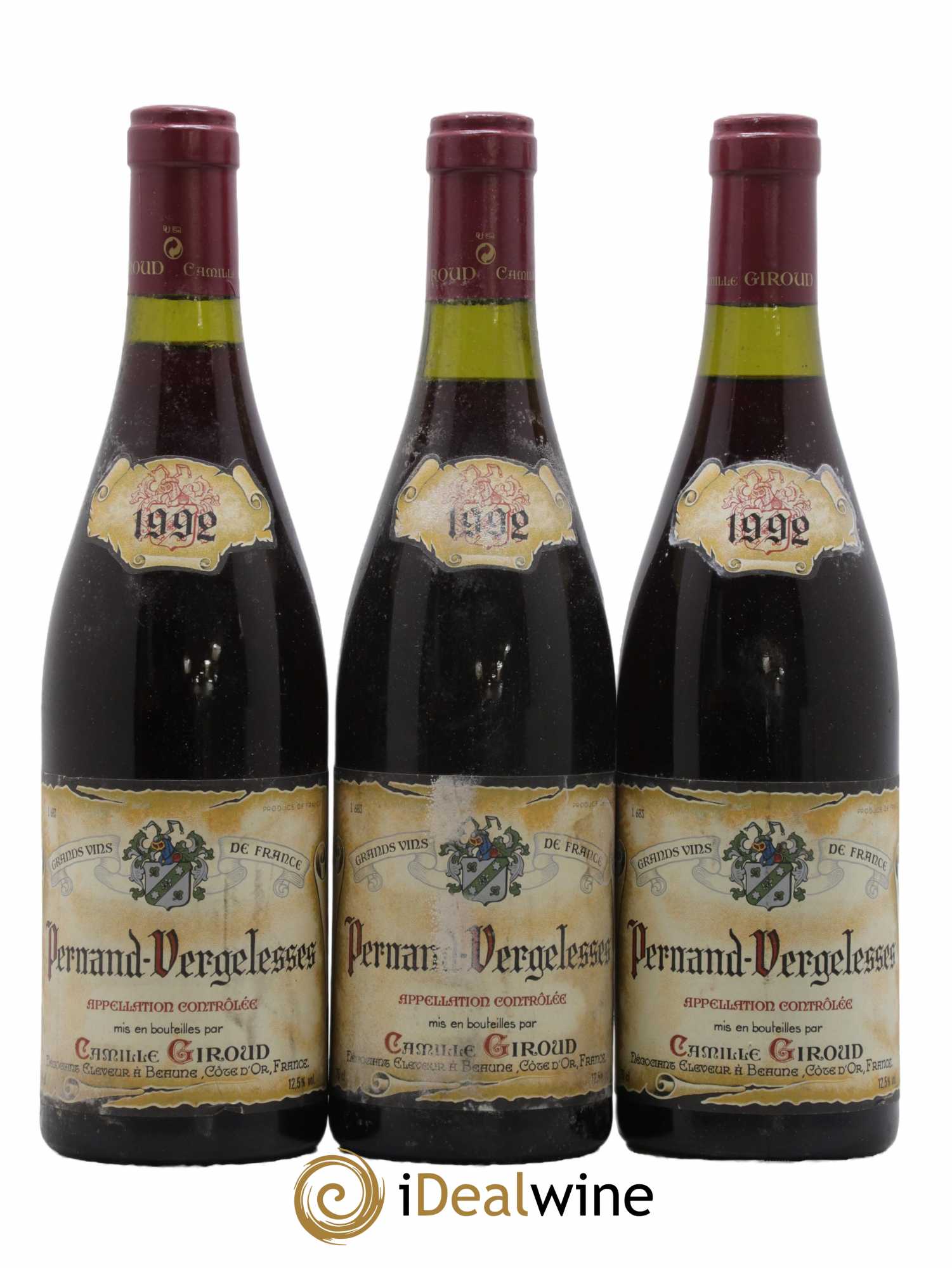 Pernand-Vergelesses Camille Giroud 1992 - Lot de 3 bouteilles - 0