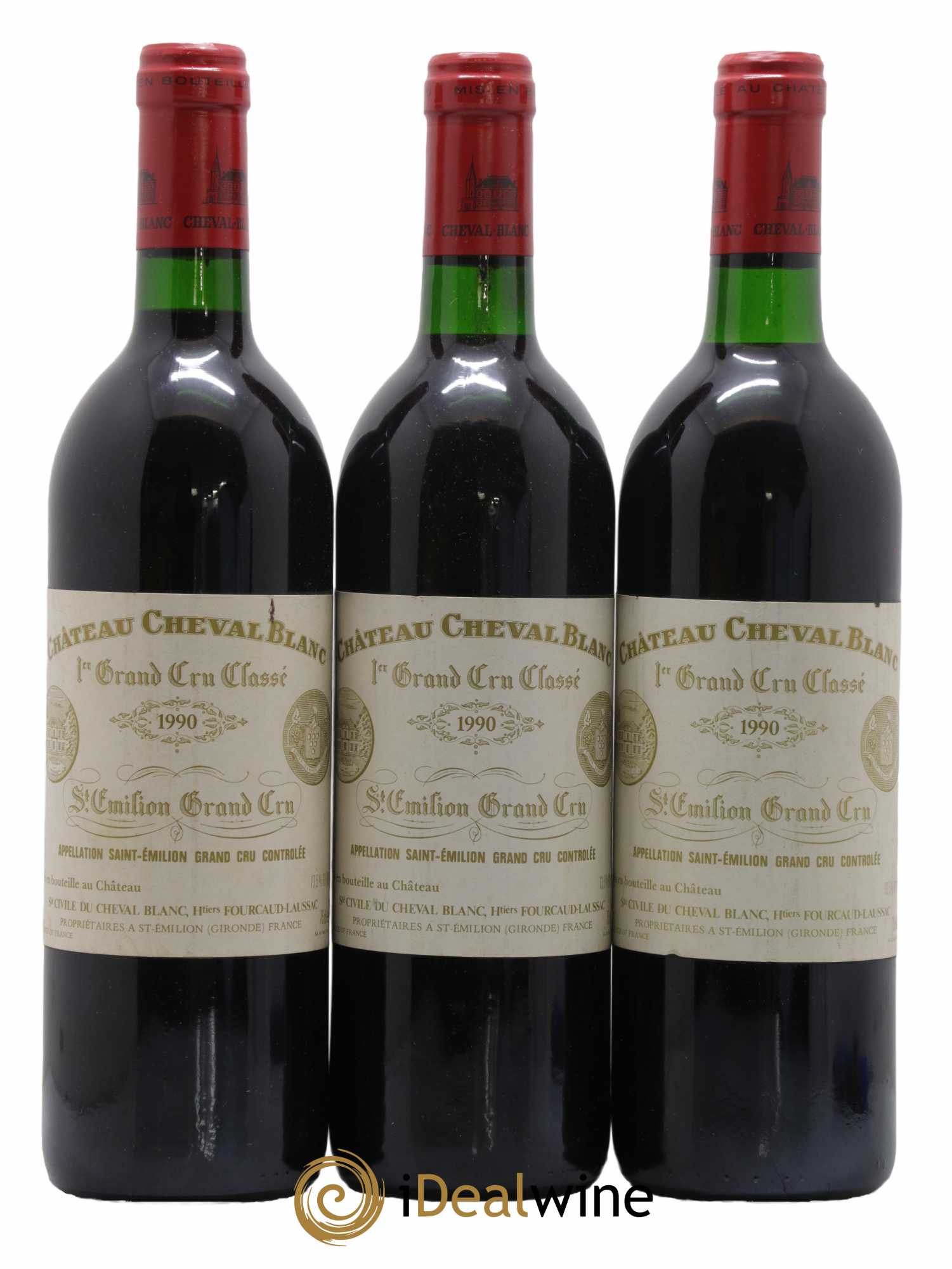 Château Cheval Blanc 1er Grand Cru Classé A 1990 - Lot de 3 bouteilles - 0