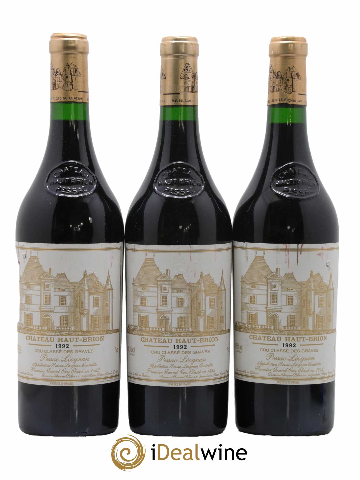 Château Haut Brion 1er Grand Cru Classé 1992 - Lot de 3 bouteilles - 0