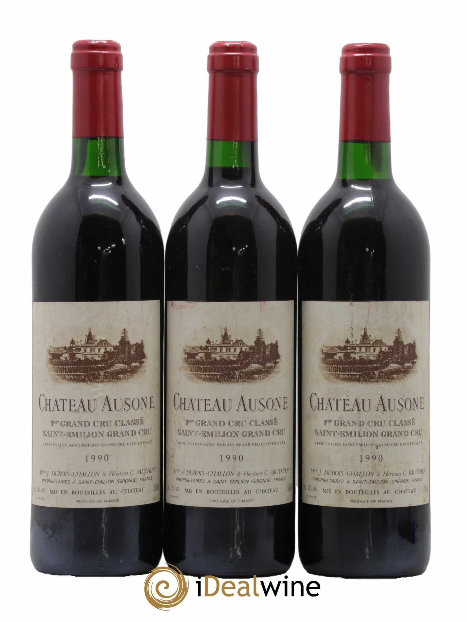 Château Ausone 1er Grand Cru Classé A 1990 - Lot de 3 bouteilles - 0